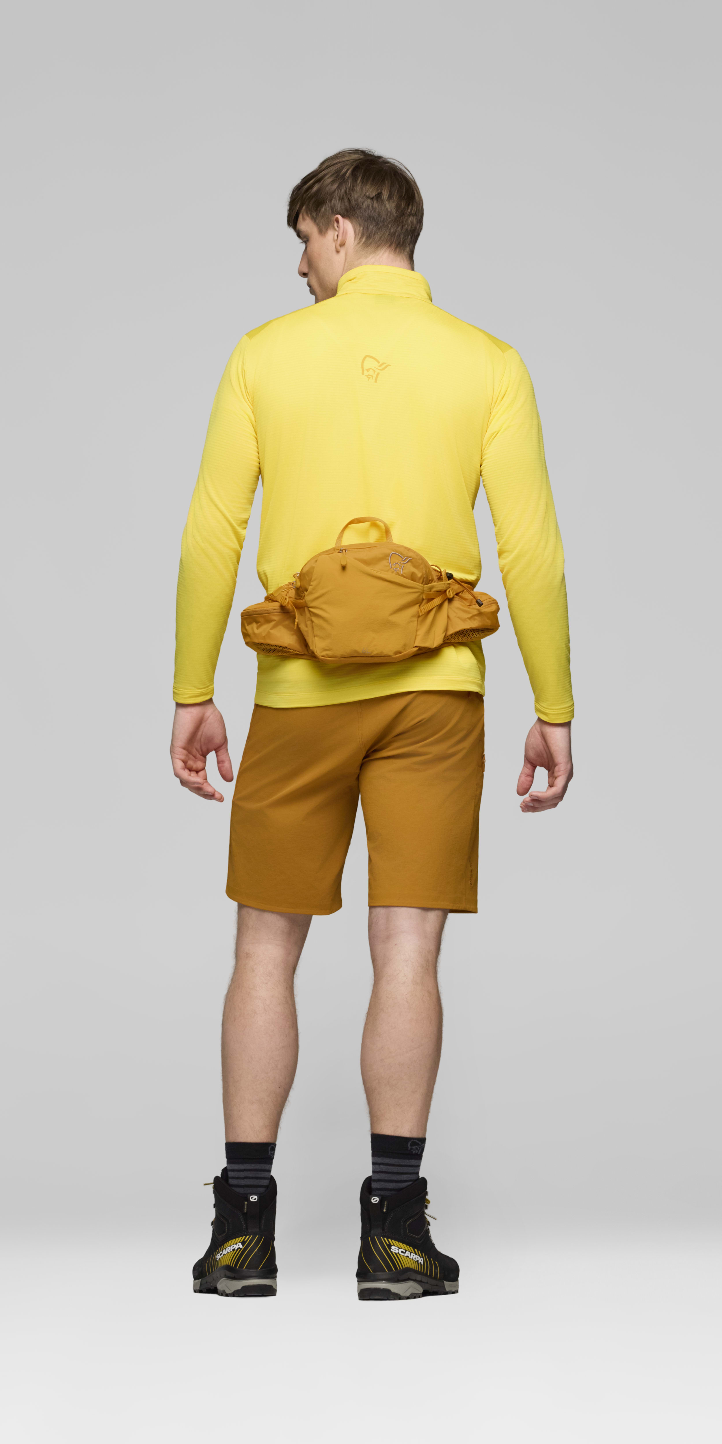 Female Look front image of femund econyl70 6L Hip Pack Sunflower