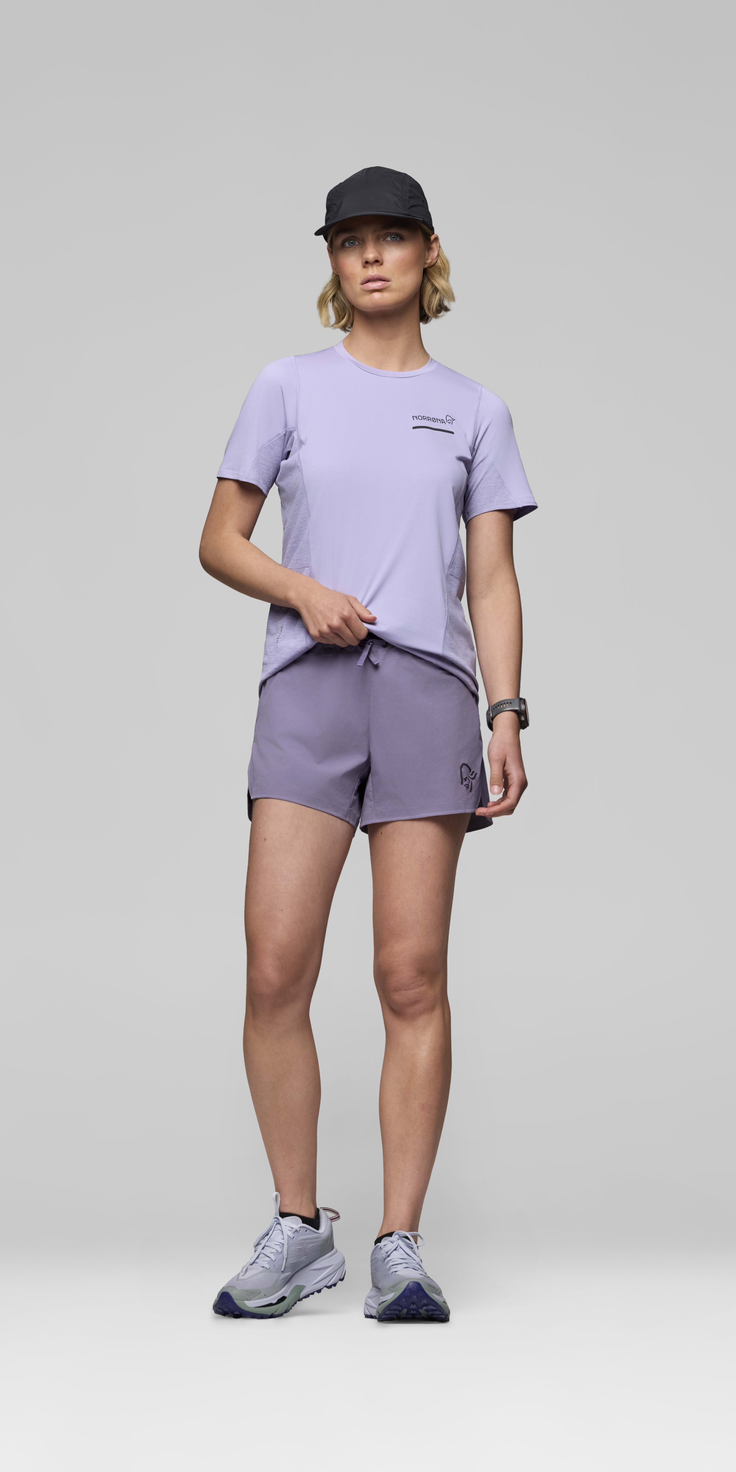 Female Look front image of senja flex1 4" Shorts Purple Sage