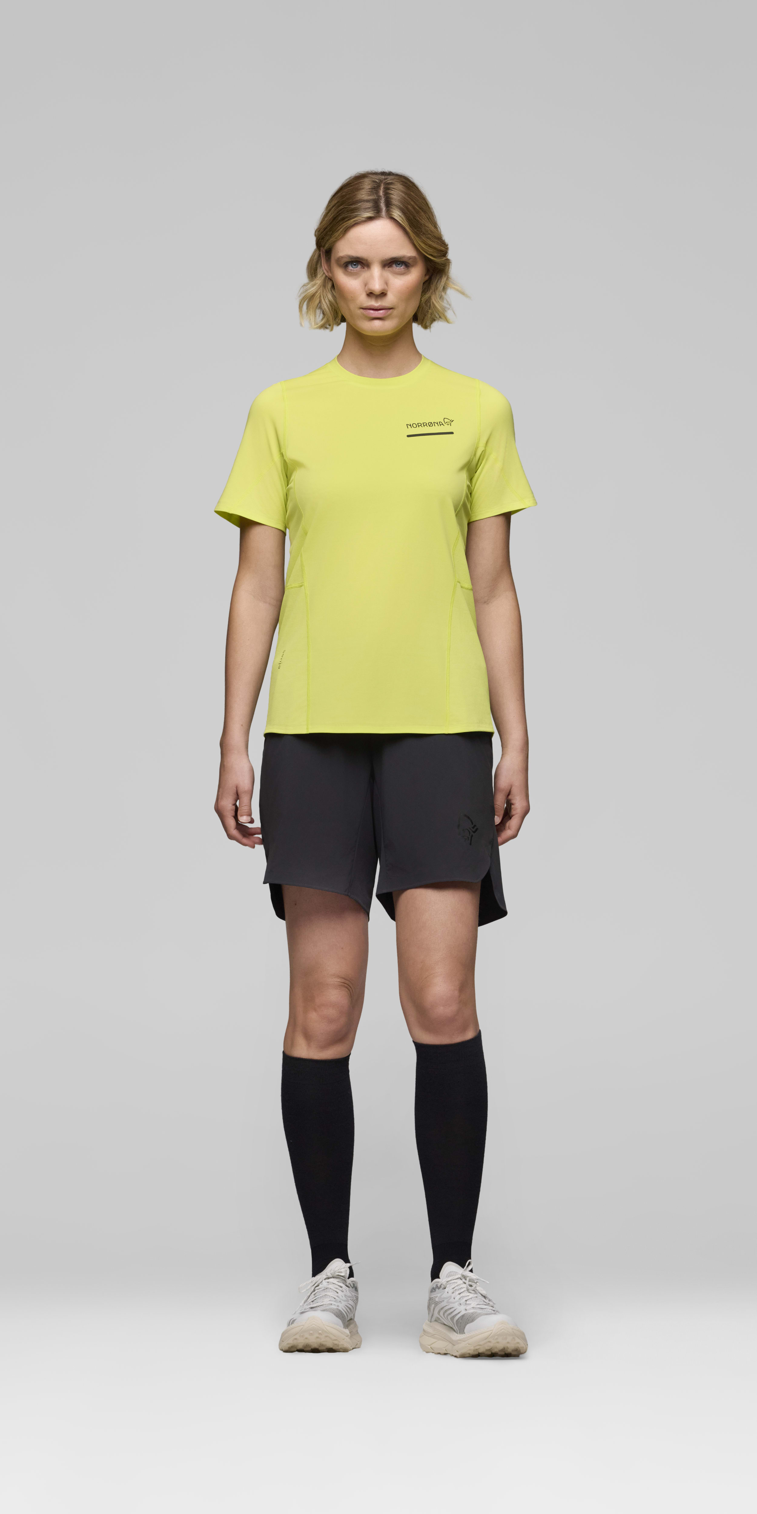 Female Look front image of senja equaliser lightweight T-shirt Limeade