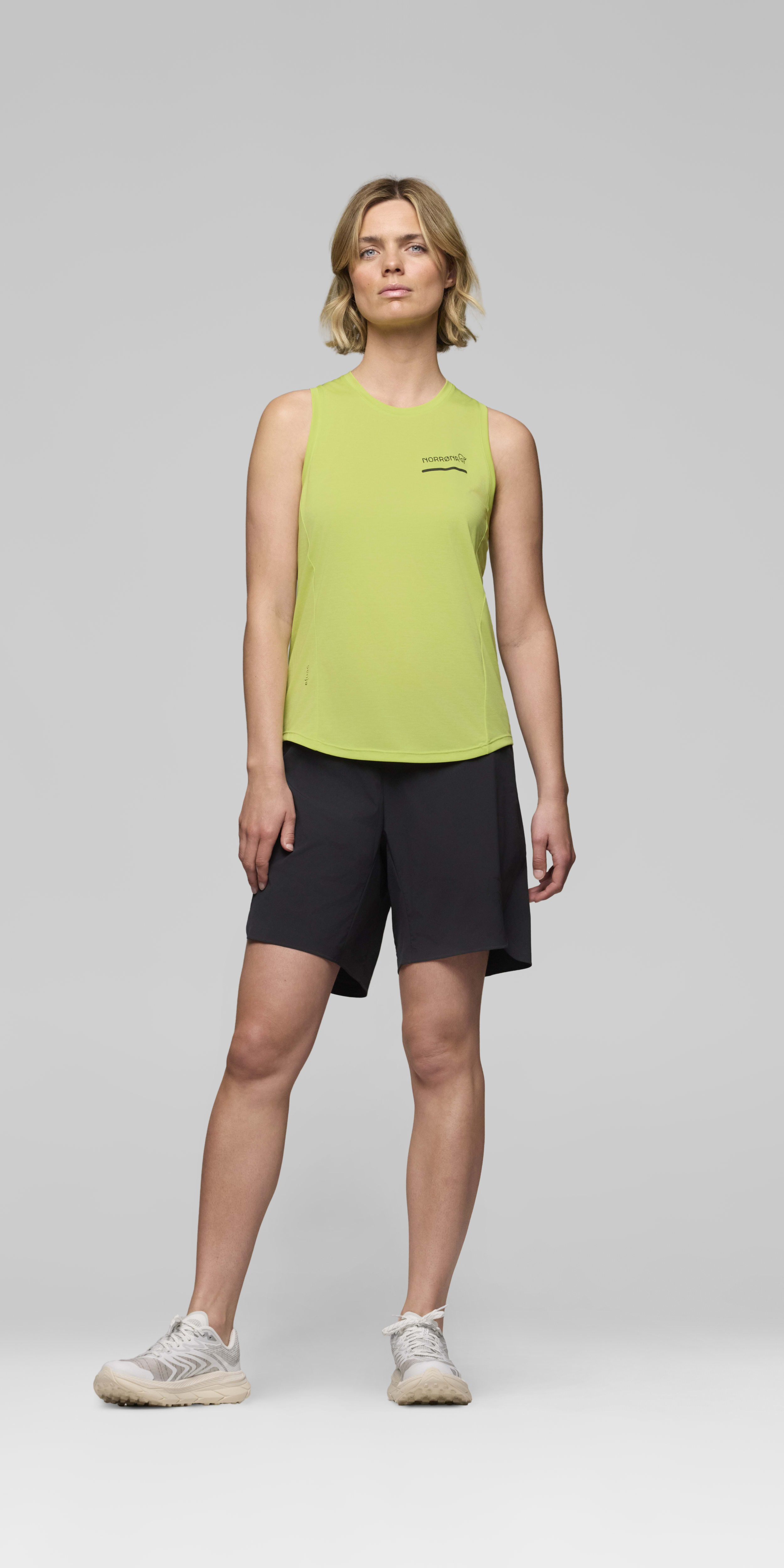 Female Look front image of senja equaliser Tank Top Limeade