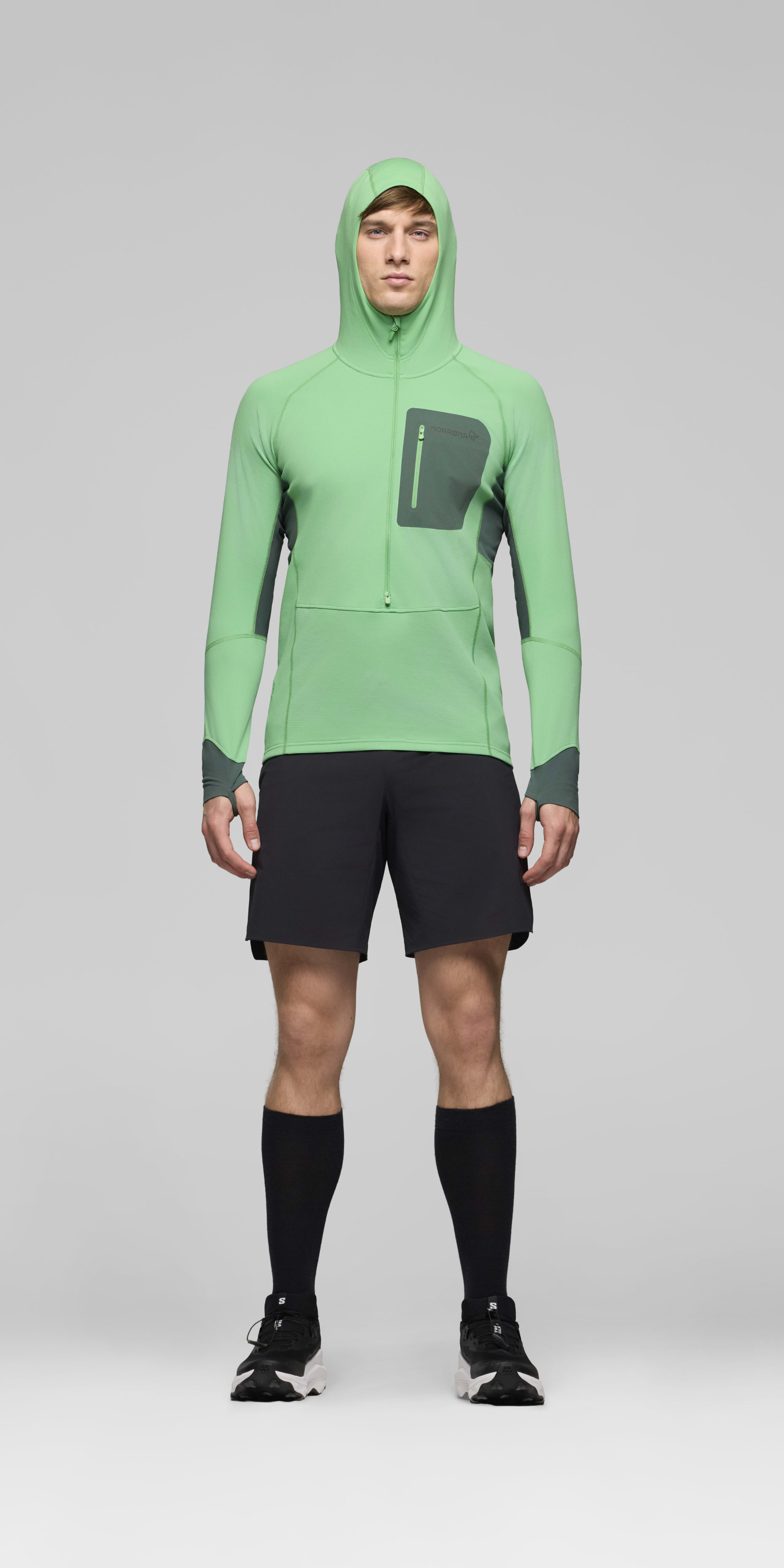 Male Look opening image of senja warm1 Hood Peppermint/Jungle Green