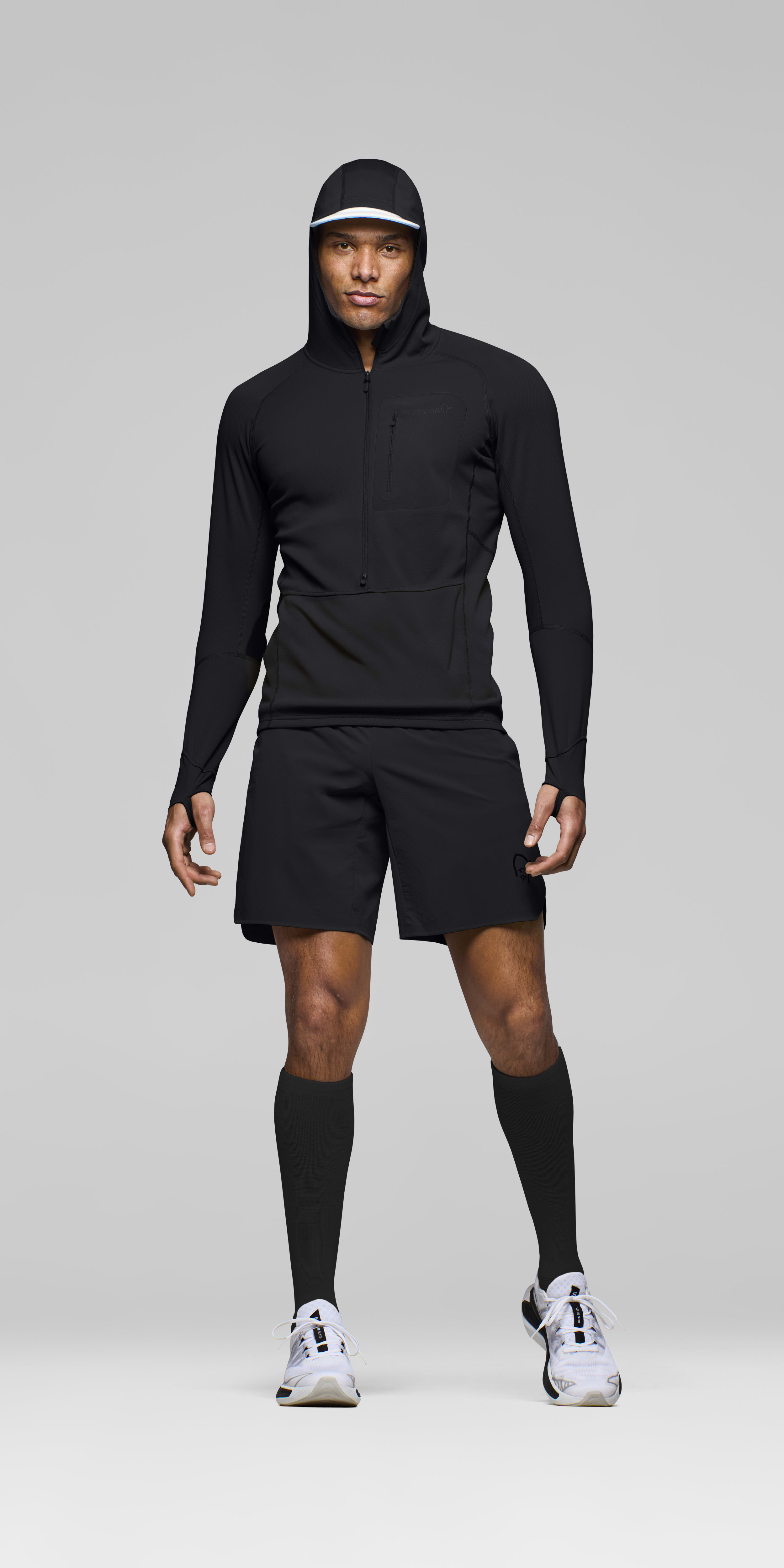 Male Look front image of senja warm1 Hood Caviar Black
