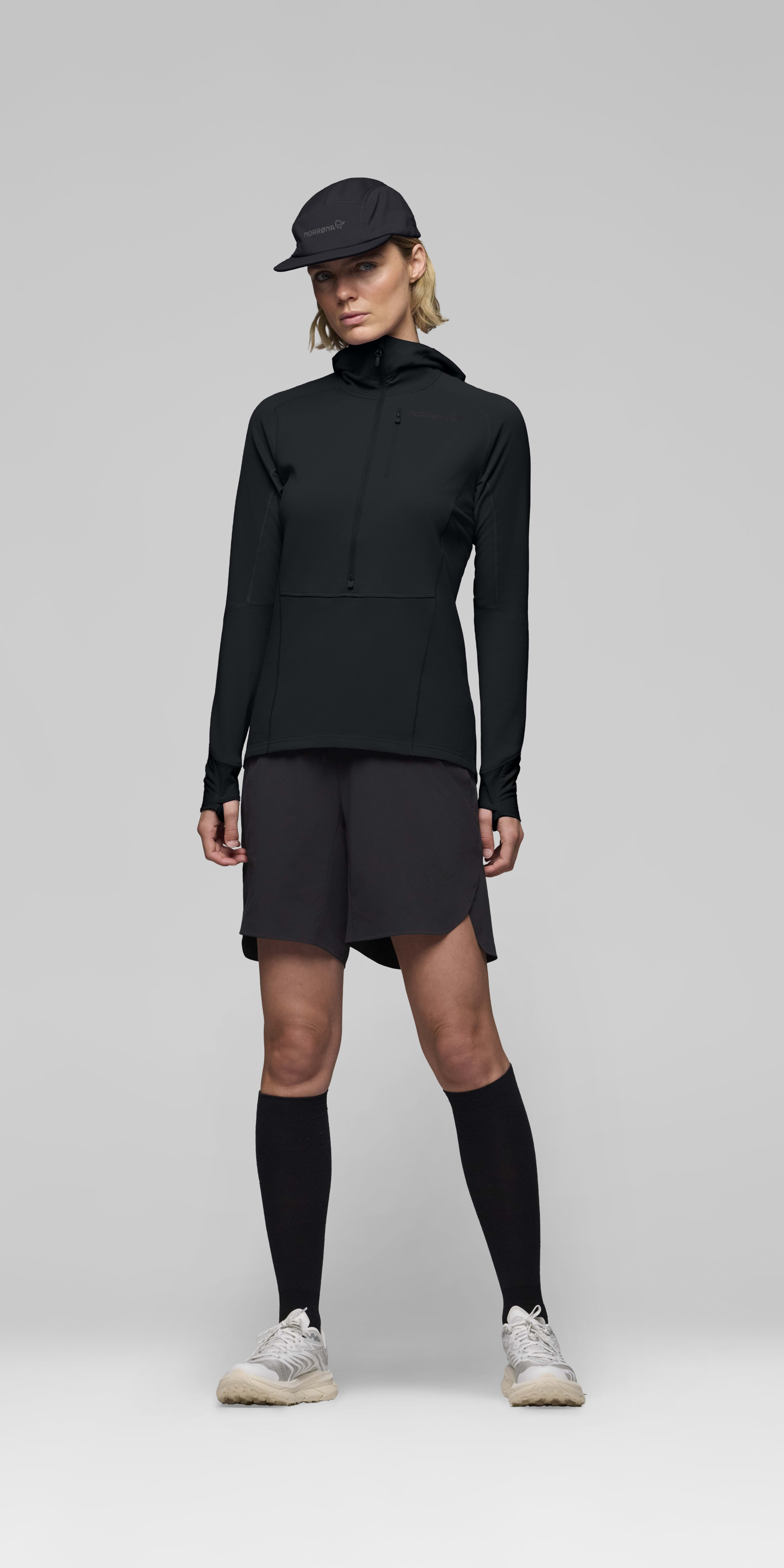 Female Look front image of senja warm1 Hood Caviar Black