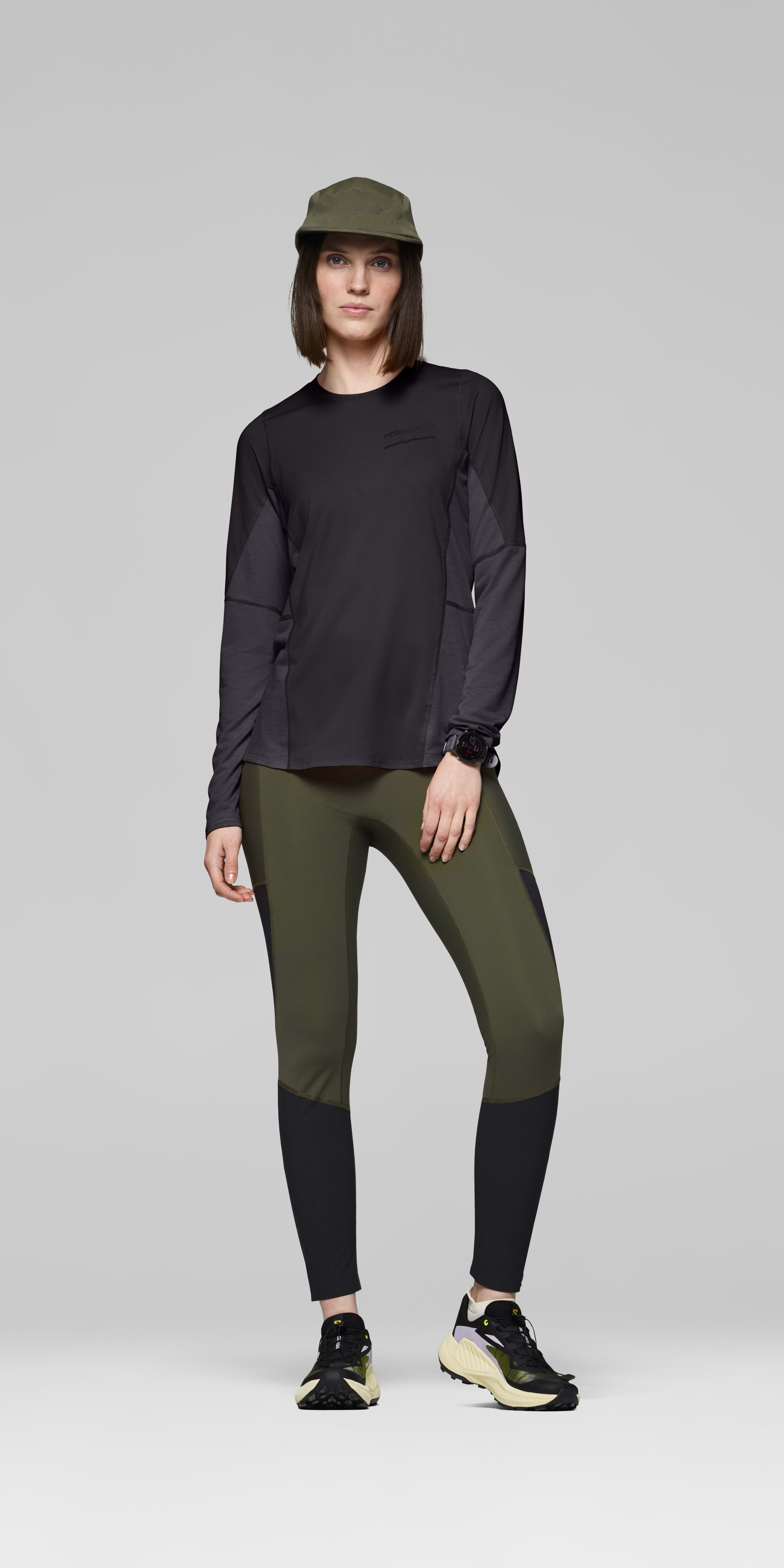 Female Look front image of senja equaliser lightweight Long Sleeve Caviar Black