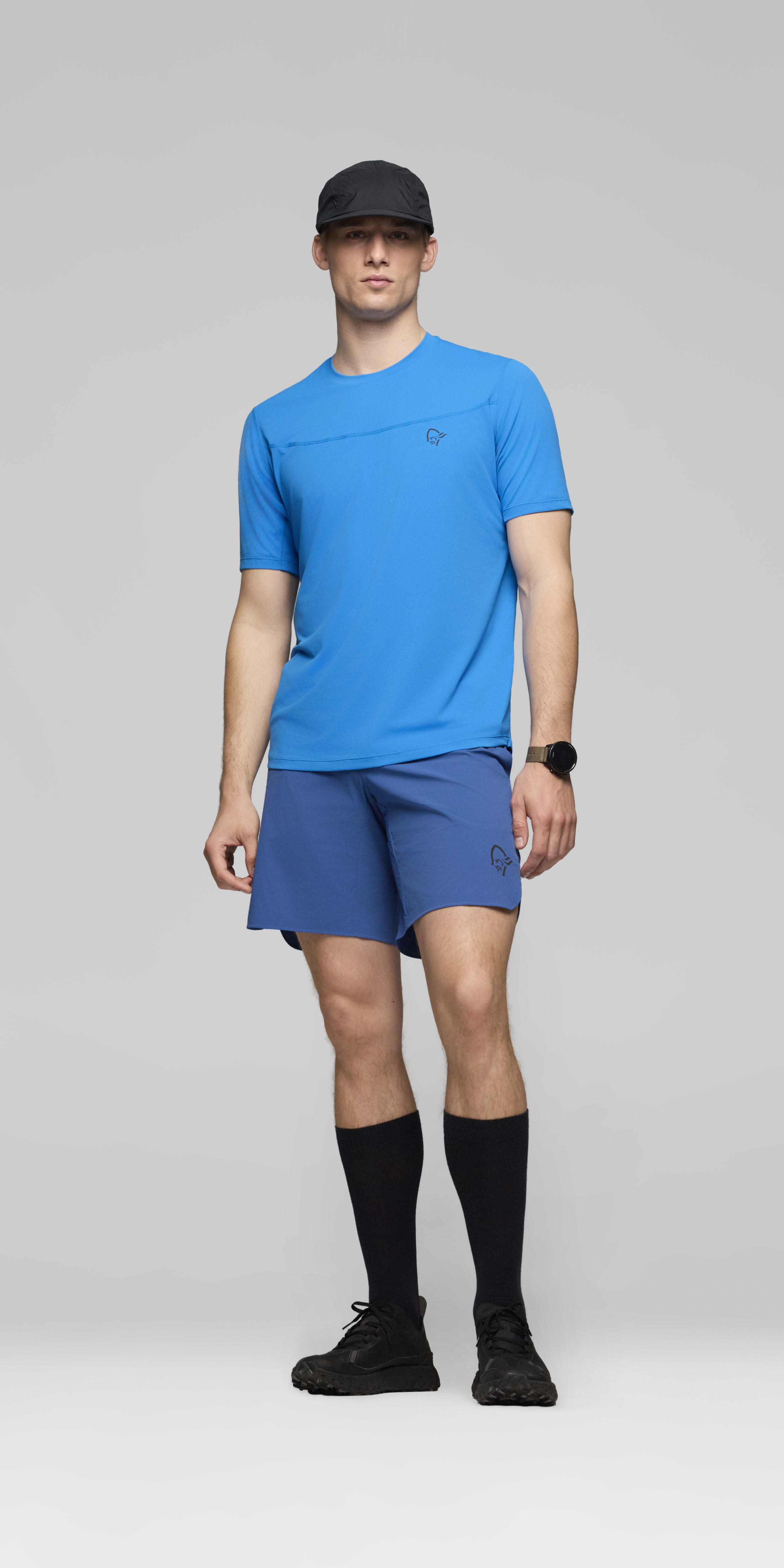 Male Look front image of senja equaliser T-shirt Brilliant Blue