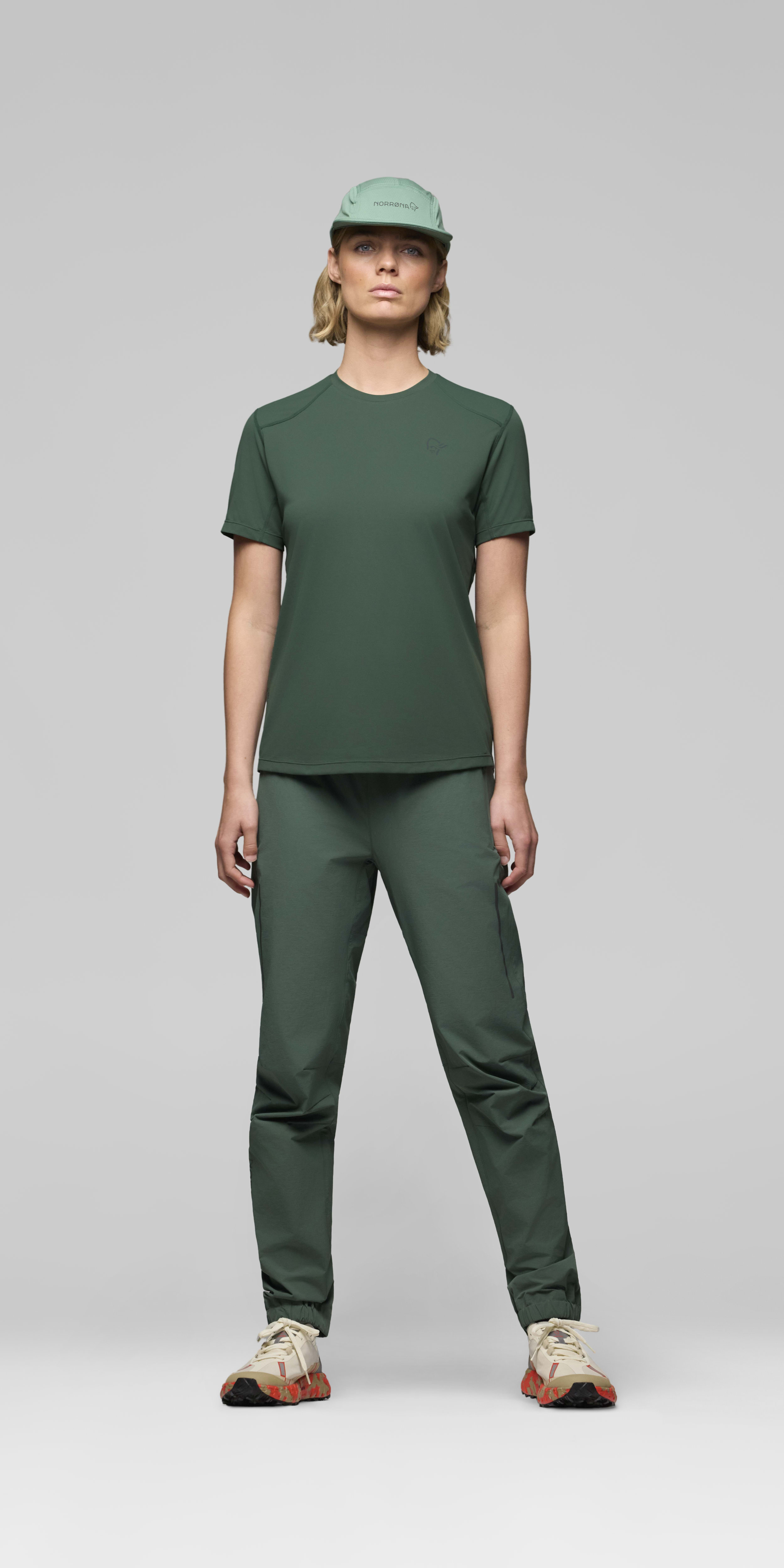 Female Look front image of senja equaliser T-shirt Jungle Green