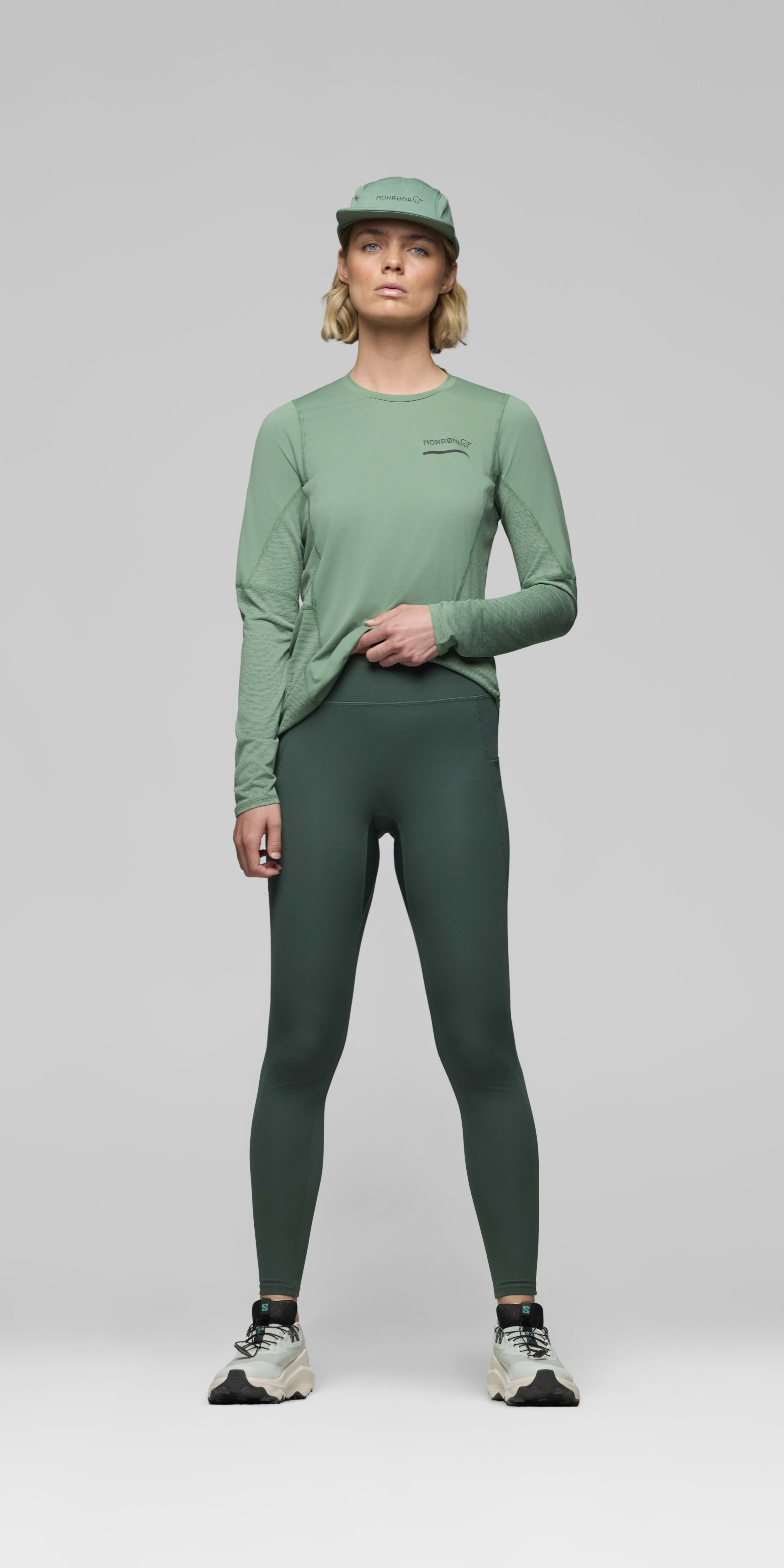 Female Look front image of senja equaliser Tights Jungle Green