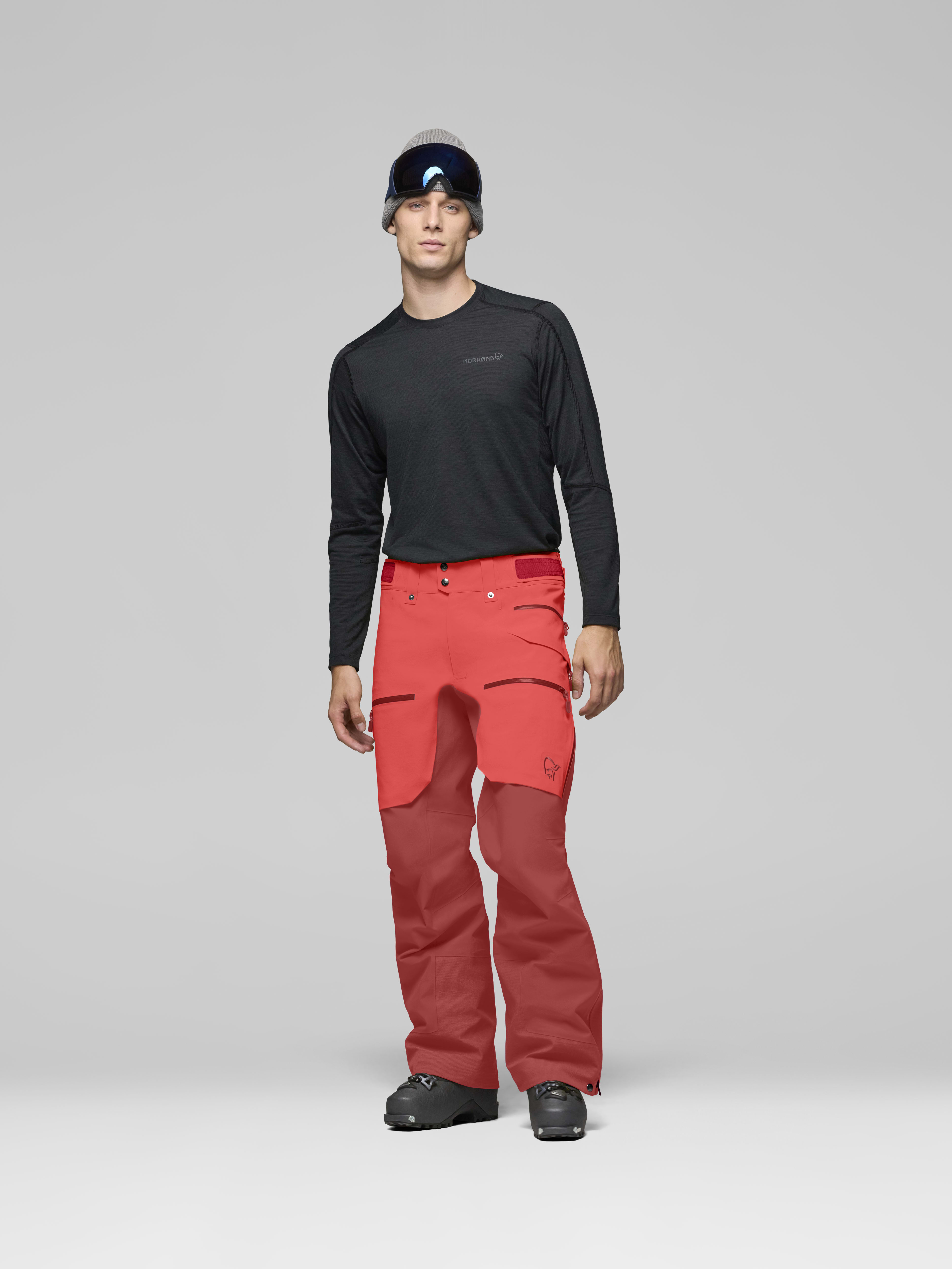 Male Look front image of lofoten Gore-Tex Pro Pants Baked Apple/Port