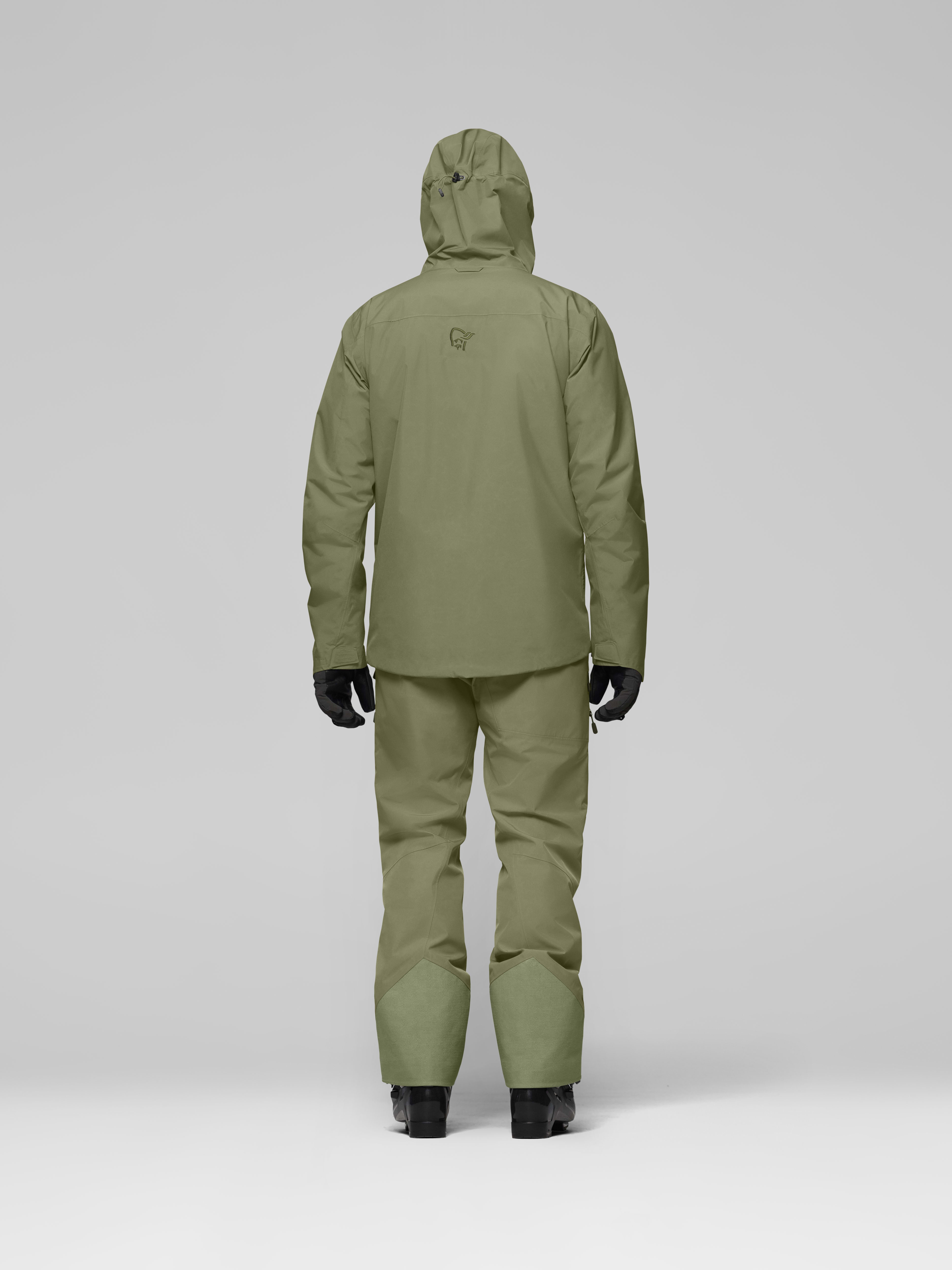 Male Look back image of lofoten Gore-Tex Insulated Jacket Deep Lichen Green