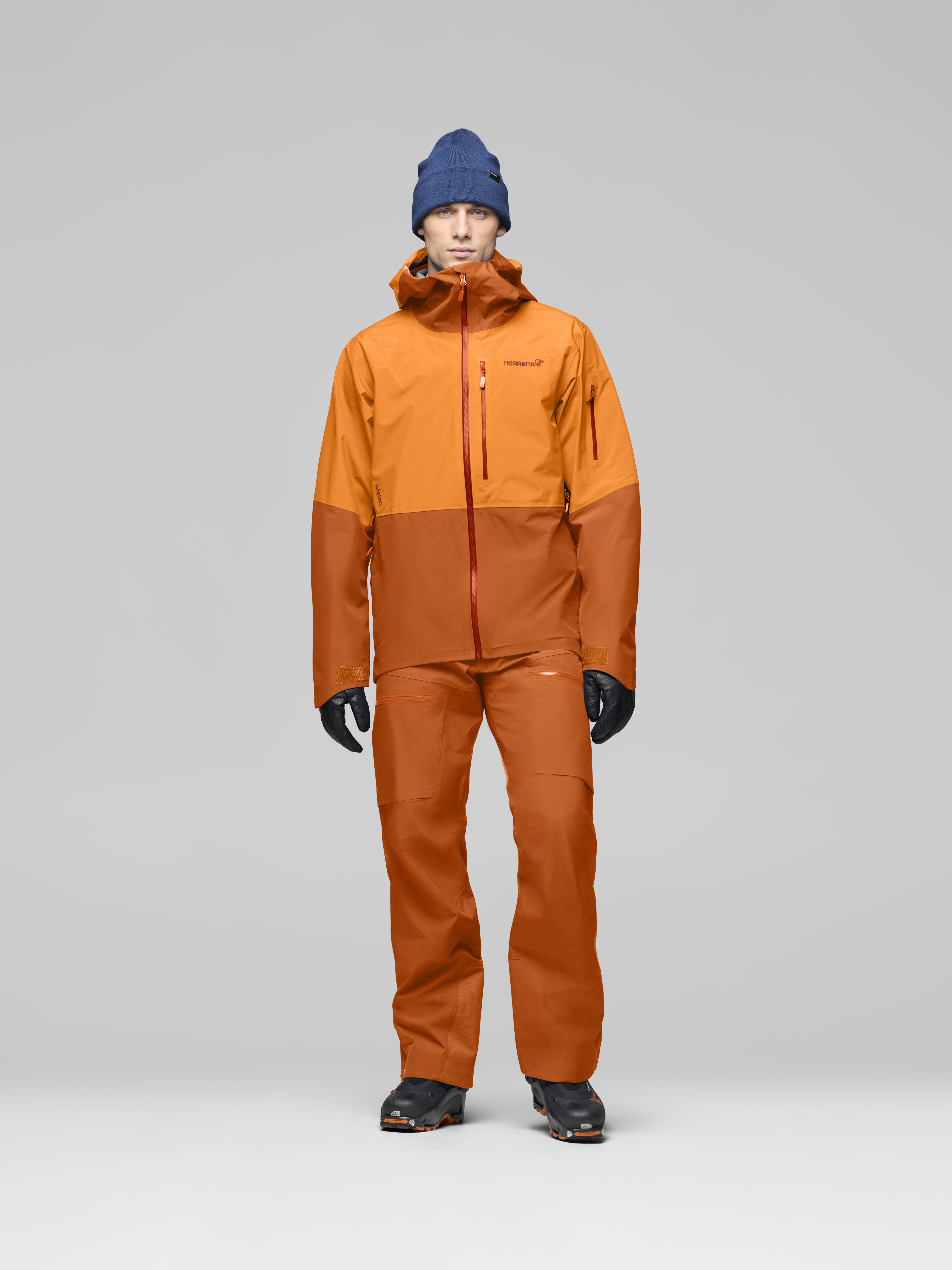 Male Look front image of lofoten Gore-Tex Jacket Gold Flame