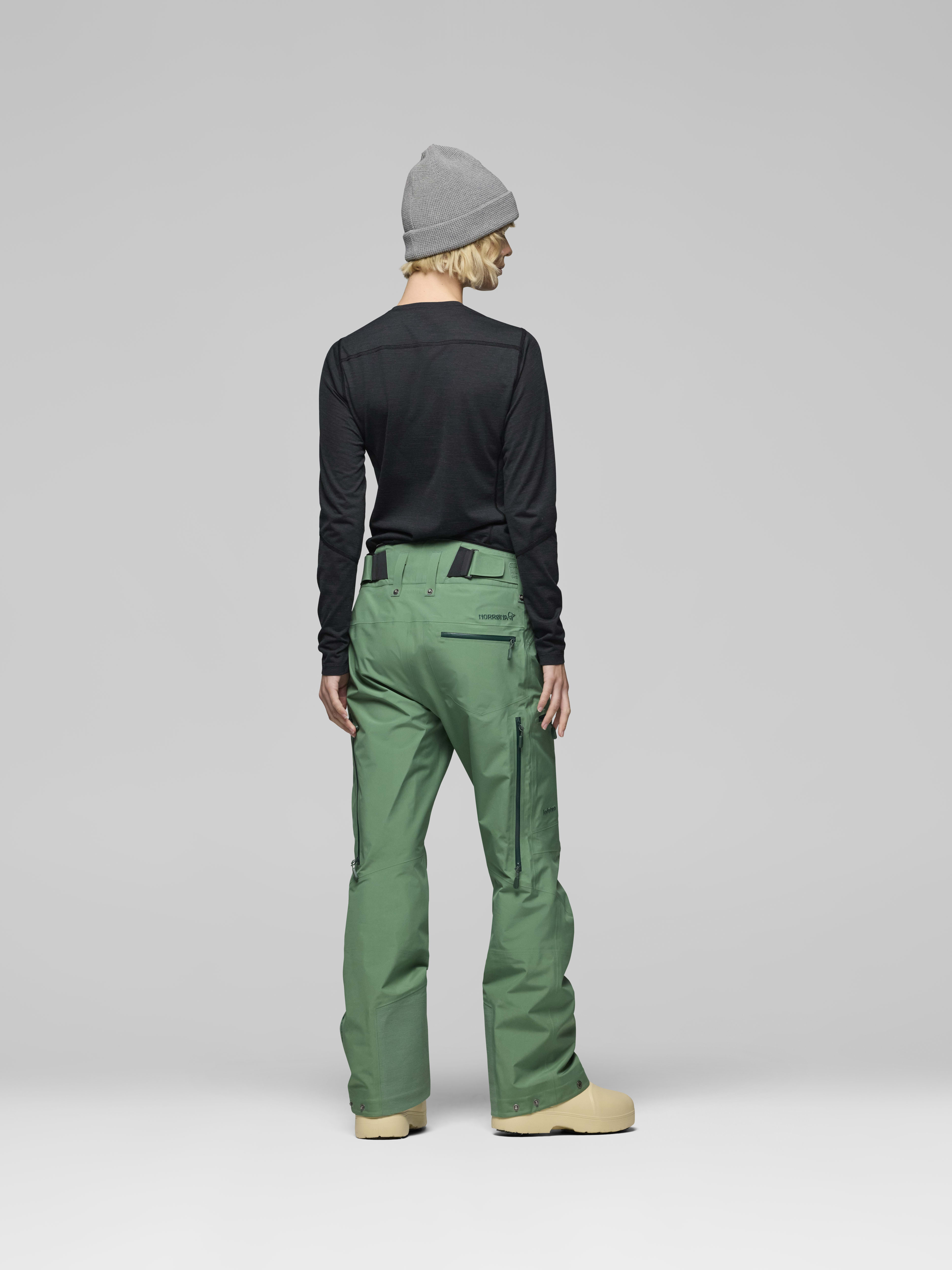 Female Look back image of lofoten Gore-Tex Pants Dark Ivy