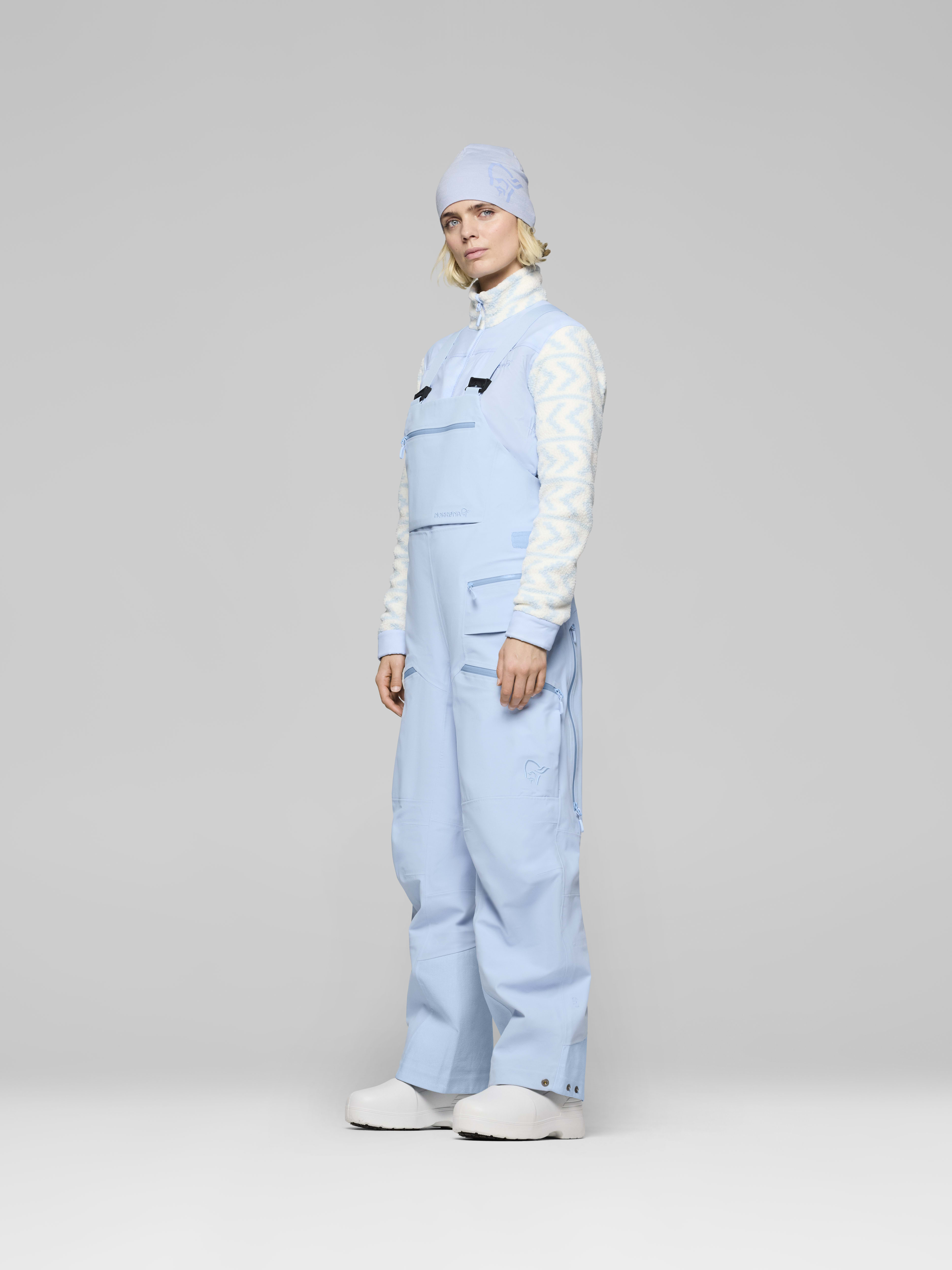 Female Look side image of tamok dri3 Bibs Cashmere Blue