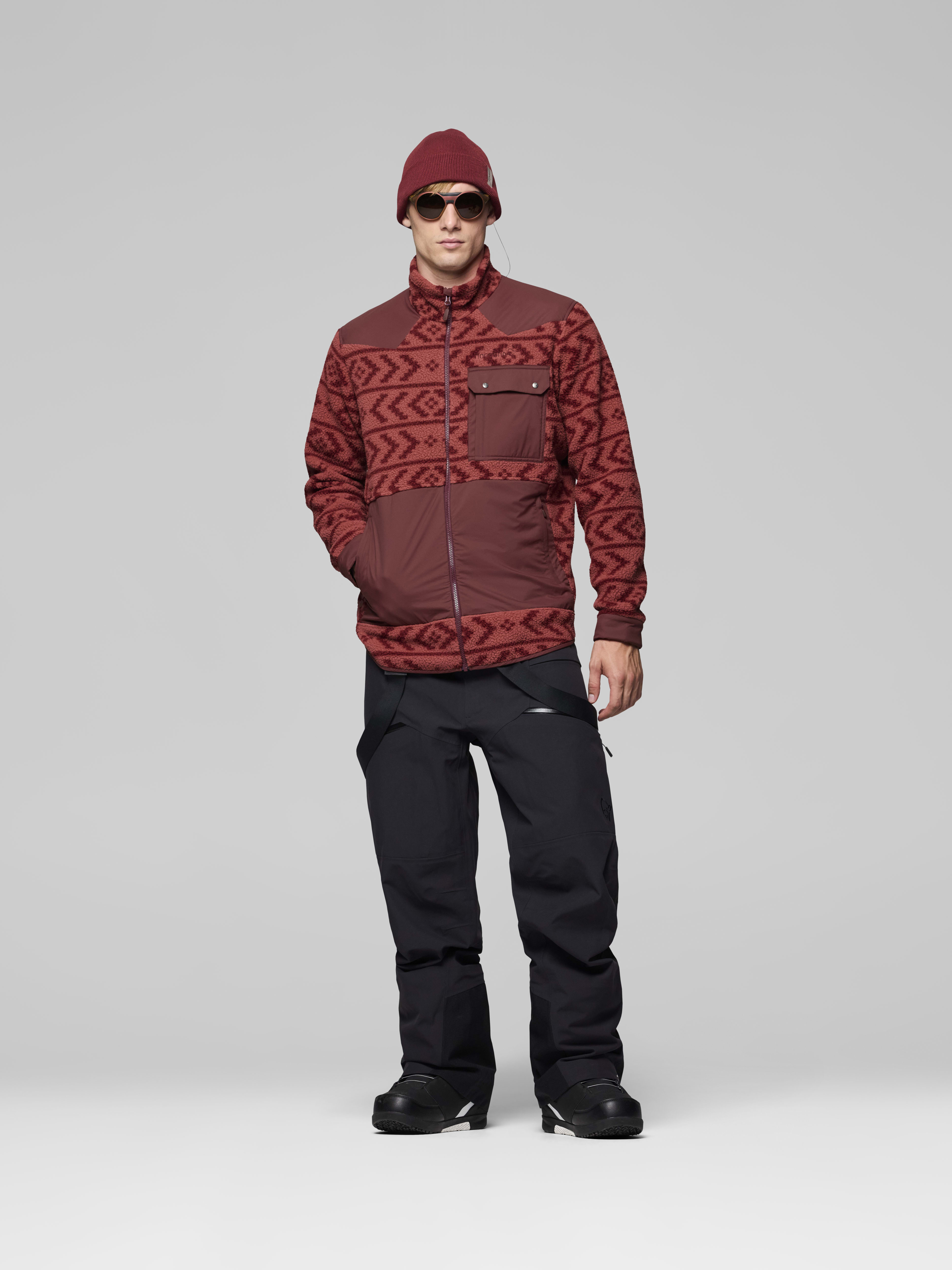 Male Look opening image of tamok warm3 Jacket Cowhide/Port