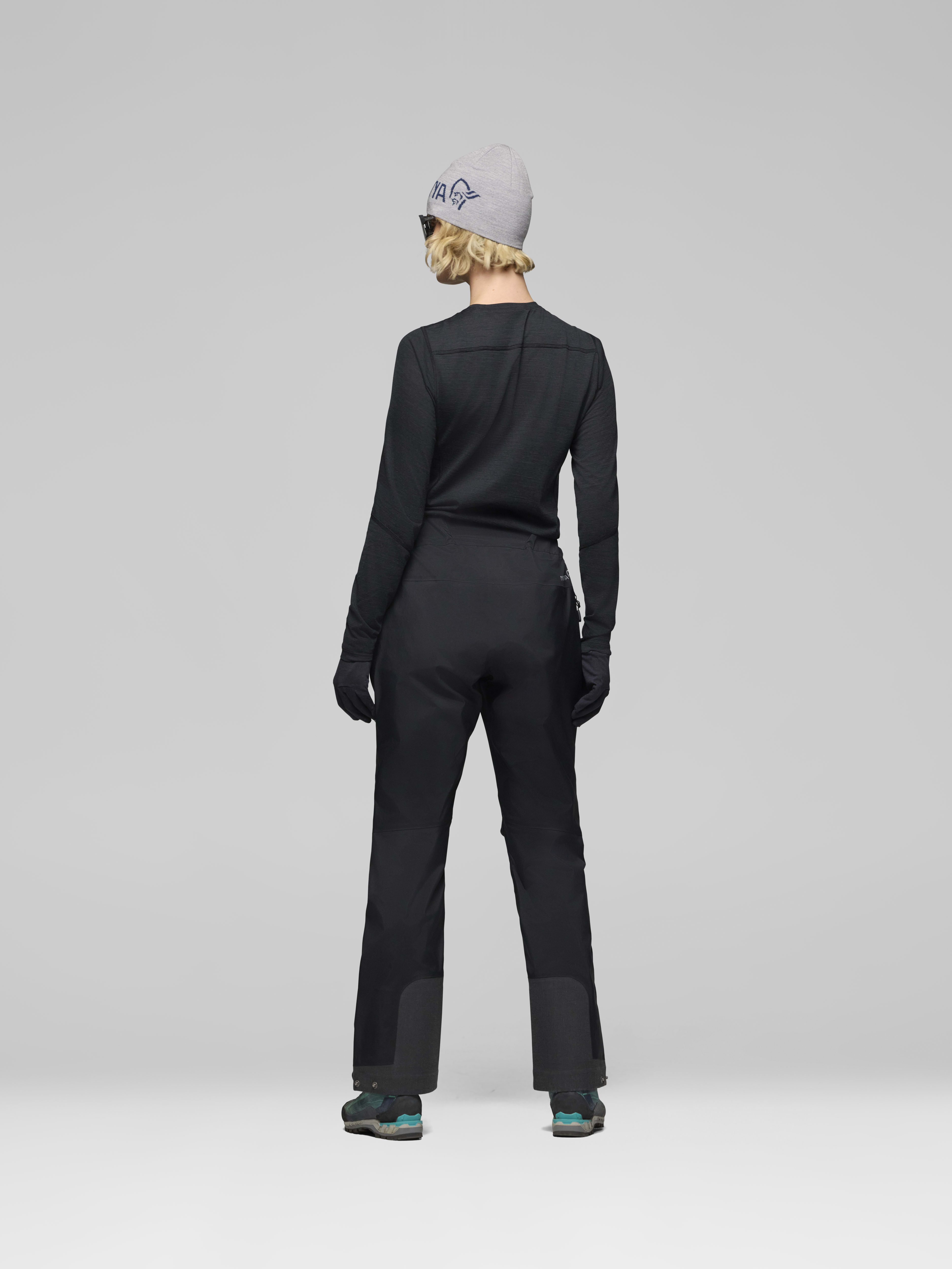 Female Look back image of trollveggen Gore-Tex Pro light Pants Caviar Black