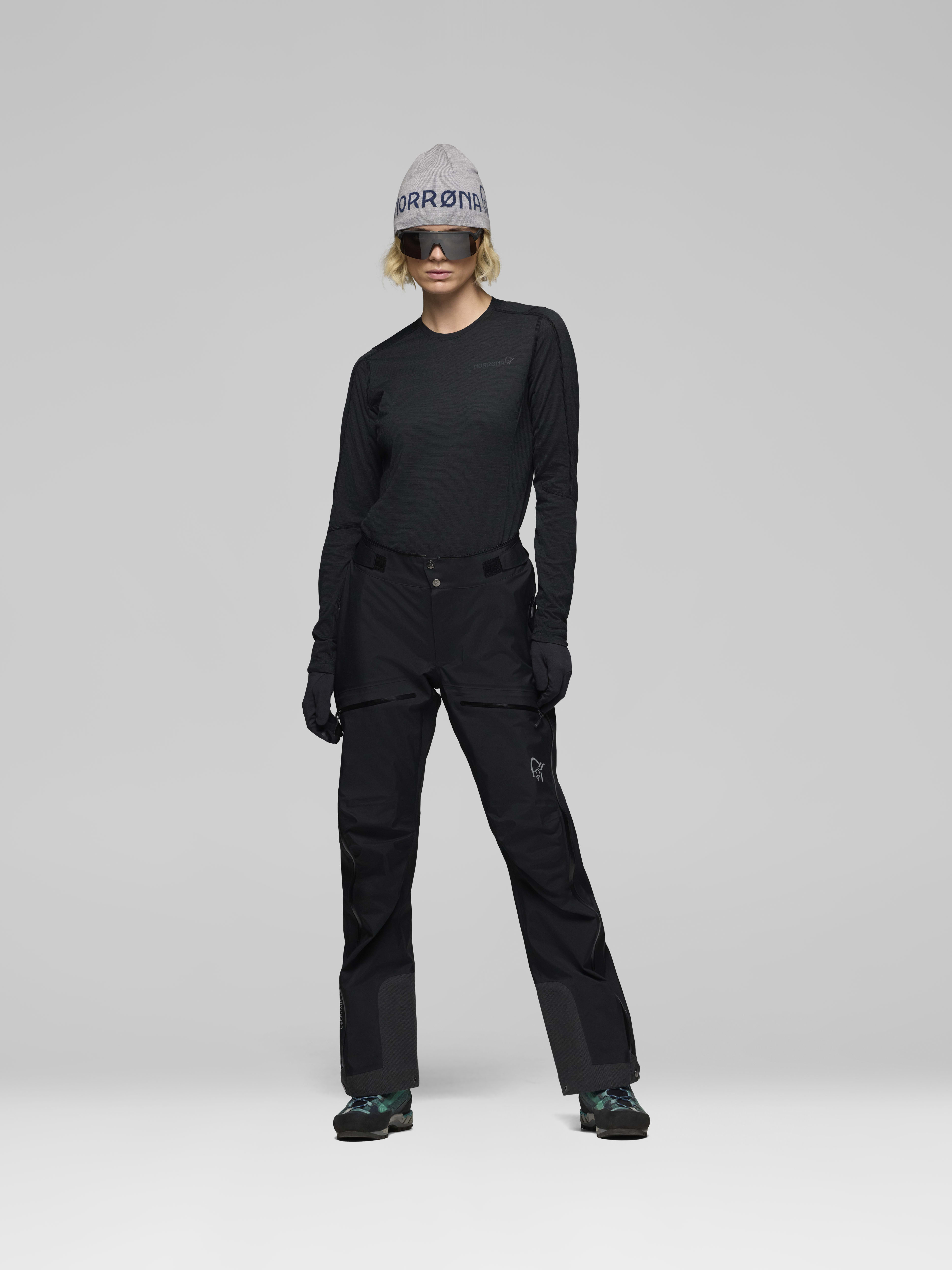Female Look front image of trollveggen Gore-Tex Pro light Pants Caviar Black