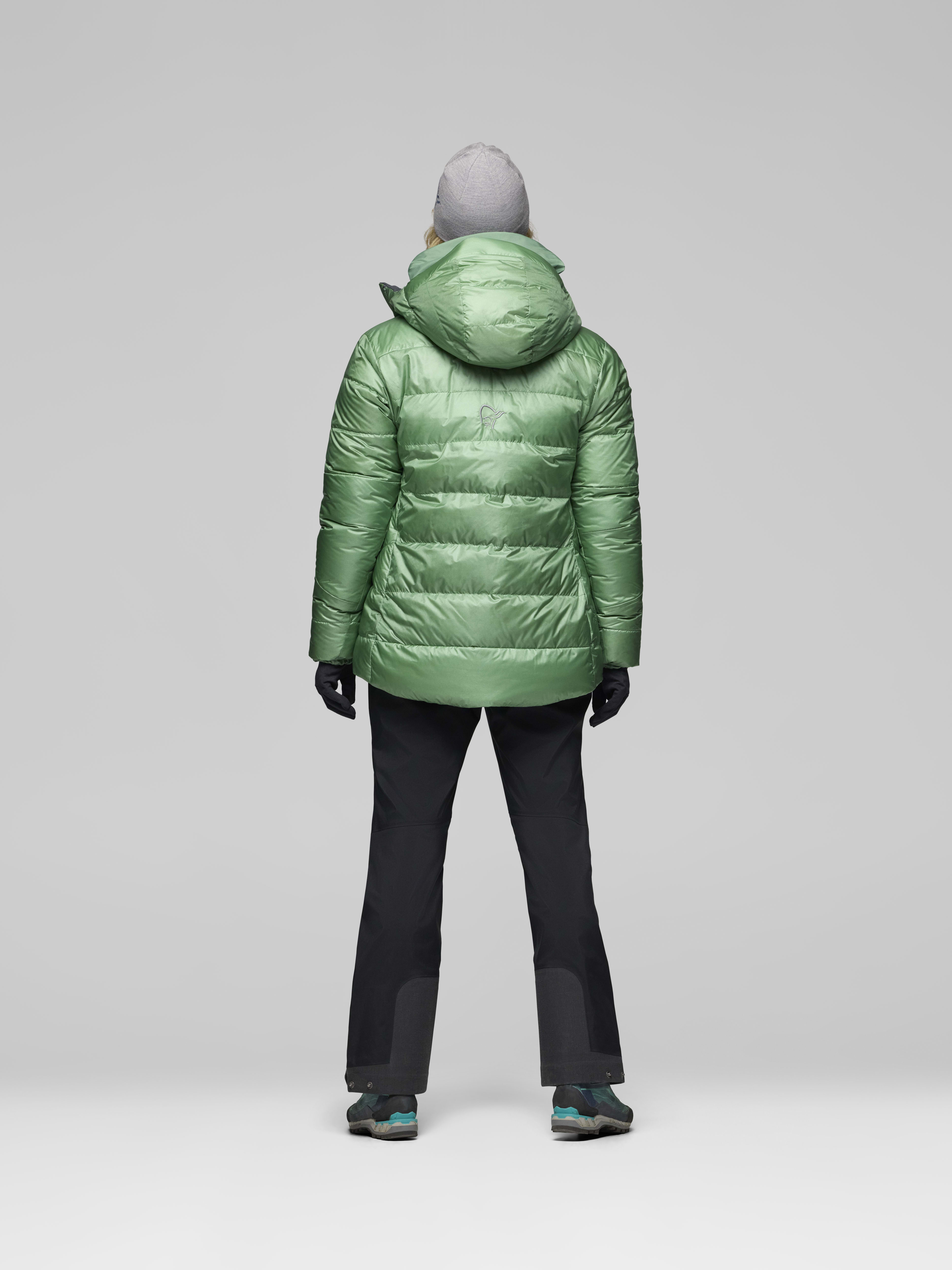 Female Look back image of trollveggen down800 Hood Dark Ivy