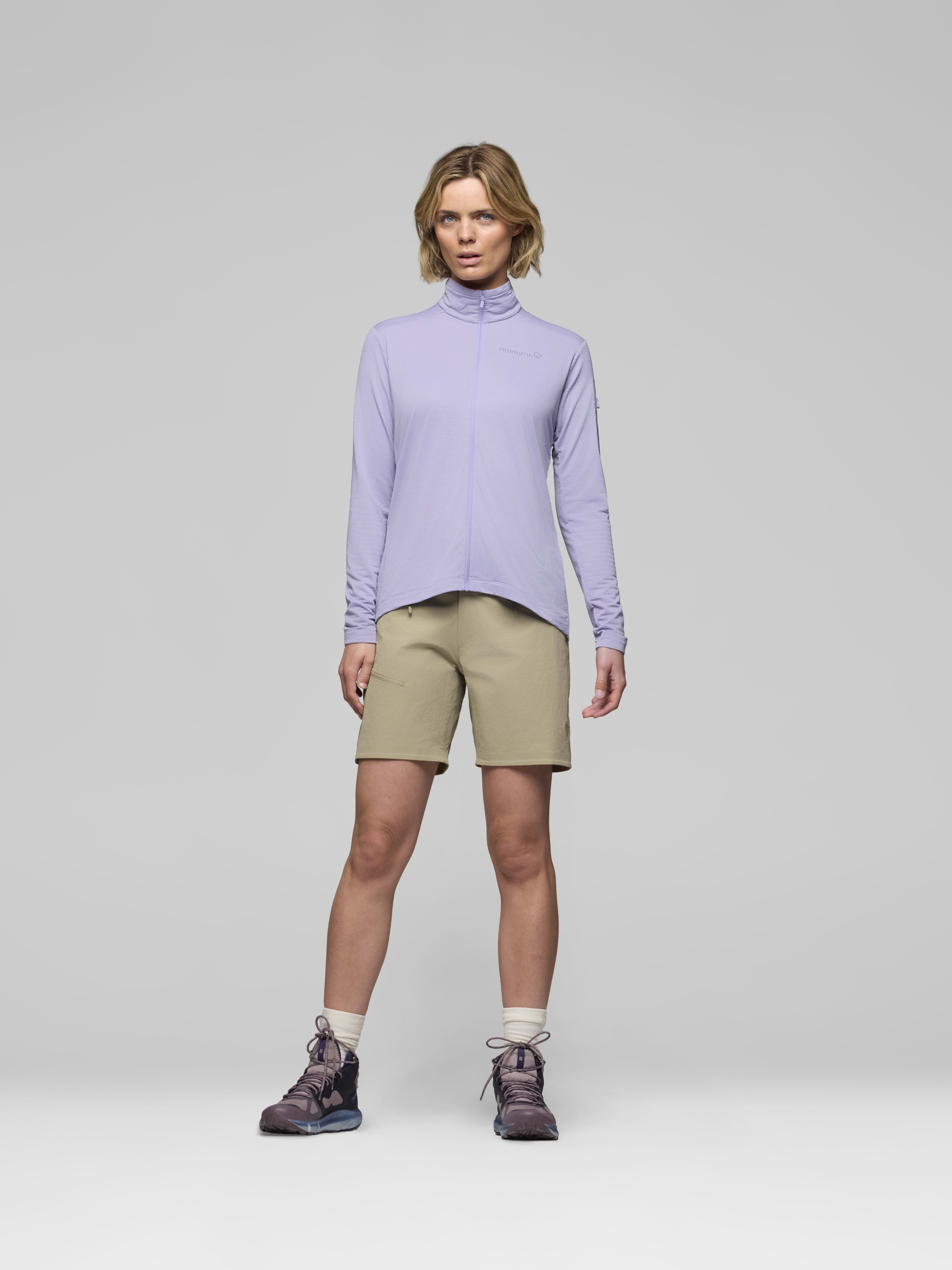 Female Look front image of falketind warm1 Jacket Heirloom Lilac/Purple Sage