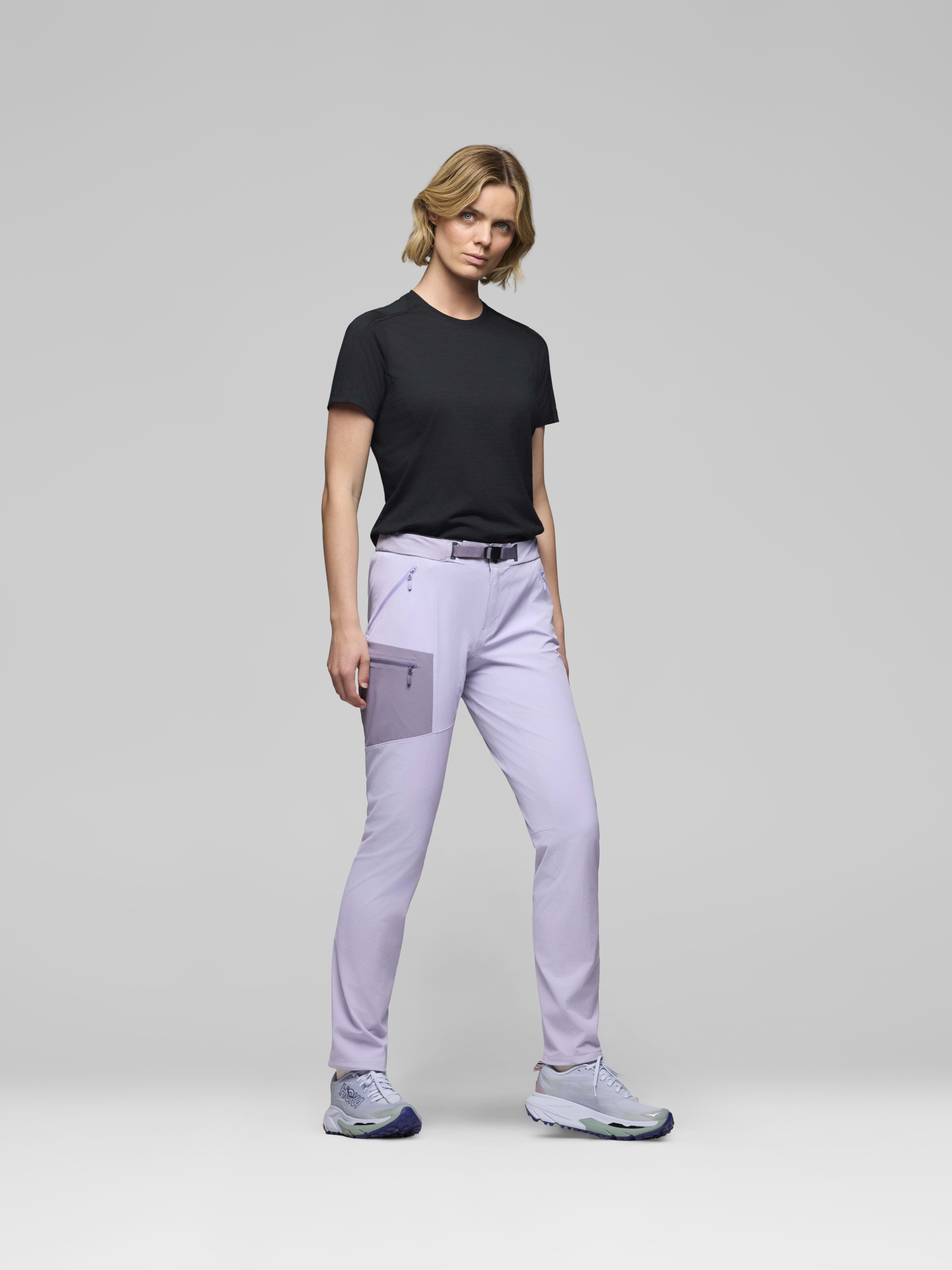 Female Look side image of falketind flex1 light Pants Heirloom Lilac/Purple Sage