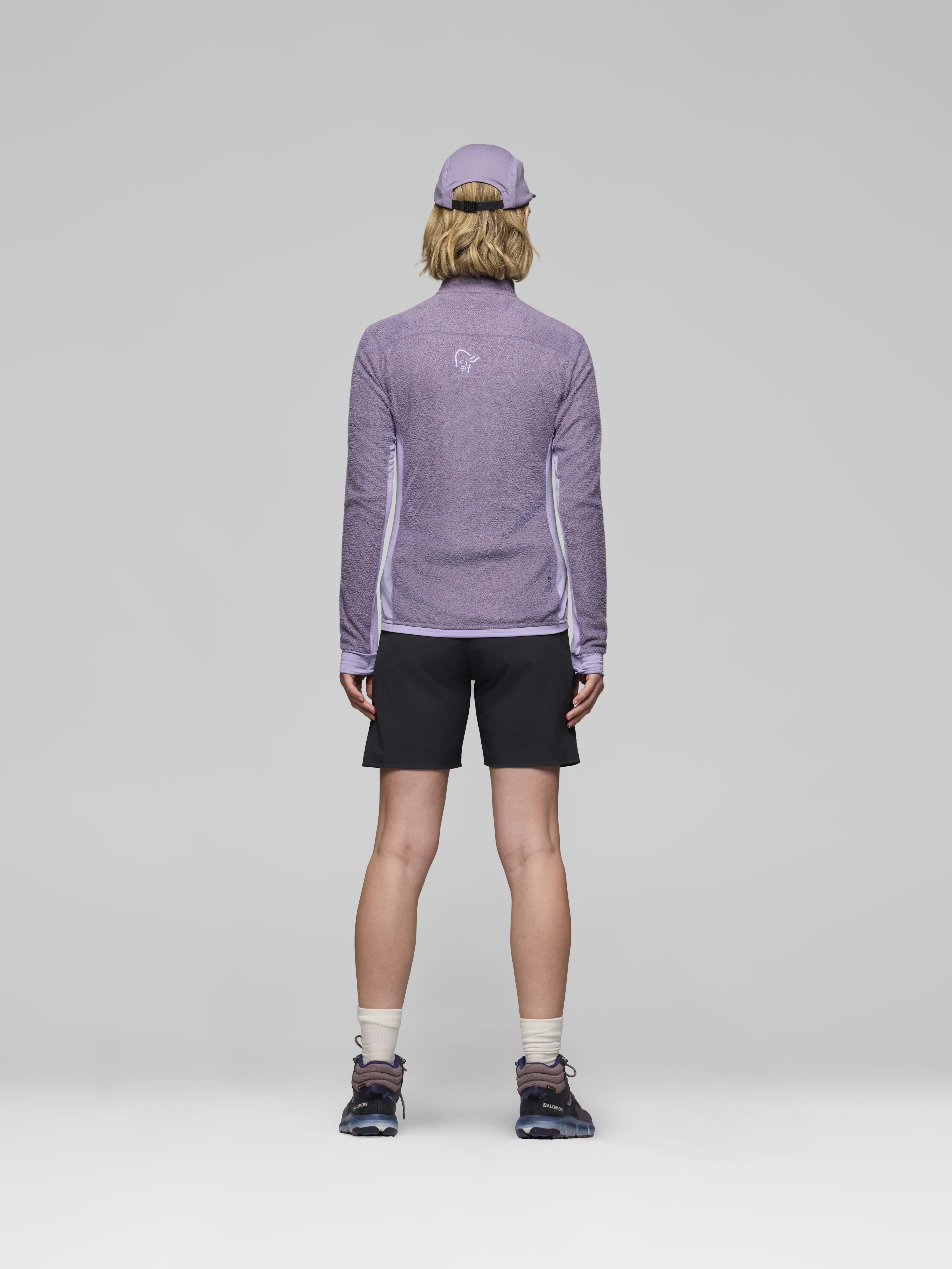 Female Look back image of falketind warm1 active Jacket Purple Sage/Heirloom Lilac