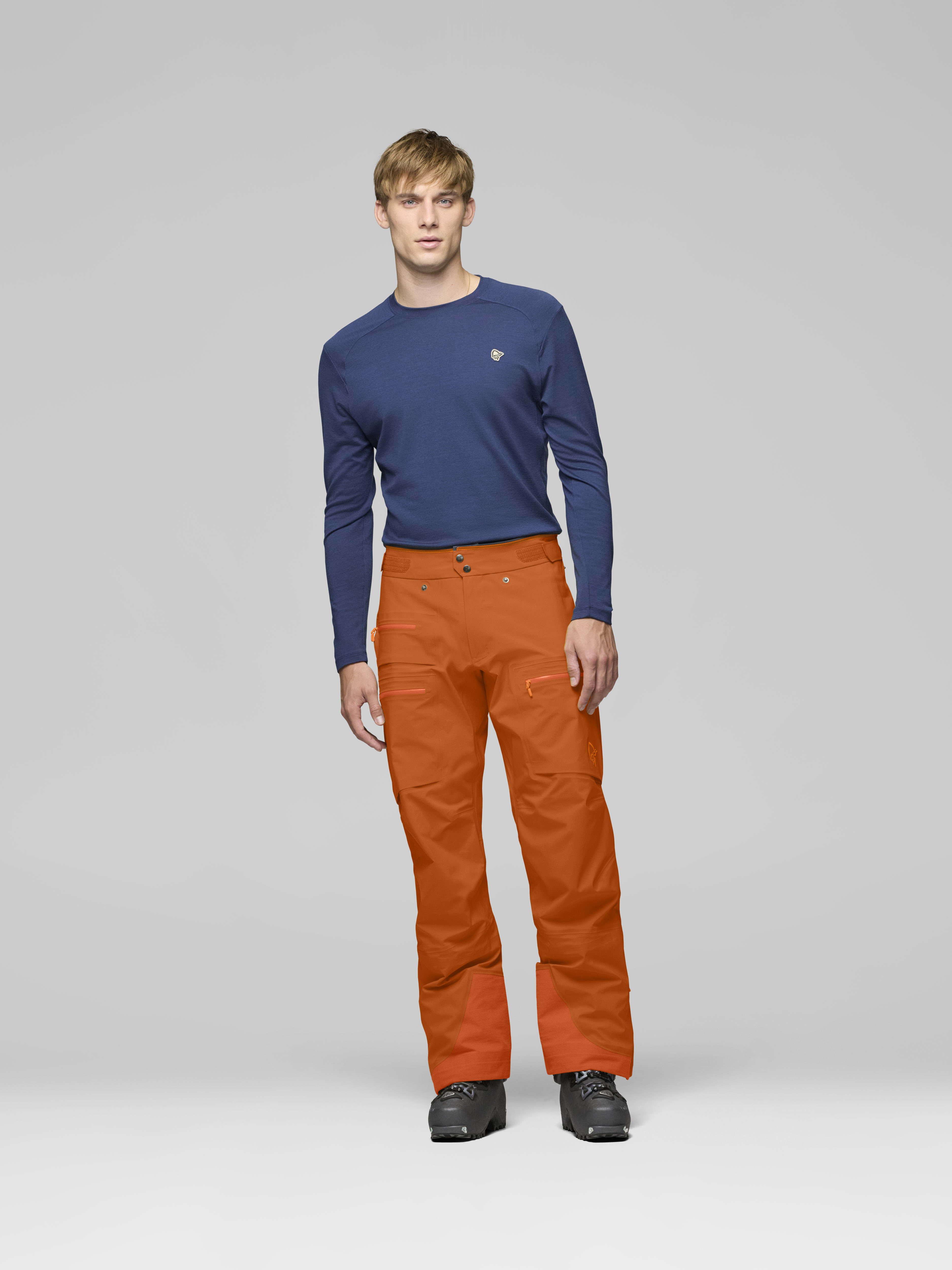 Male Look front image of lyngen Gore-Tex Pants Gold Flame