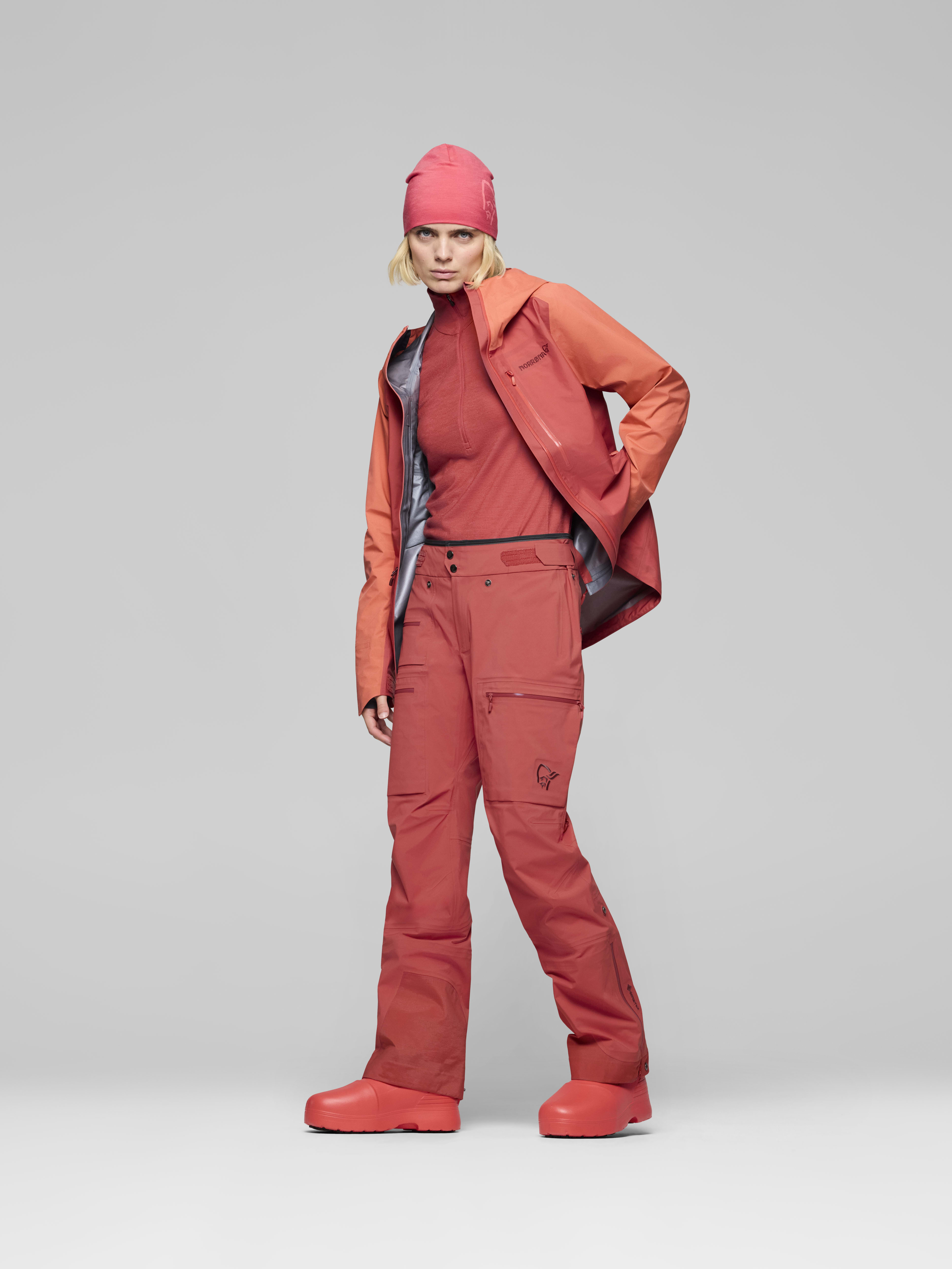 Female Look opening image of lyngen Gore-Tex Pants Baked Apple