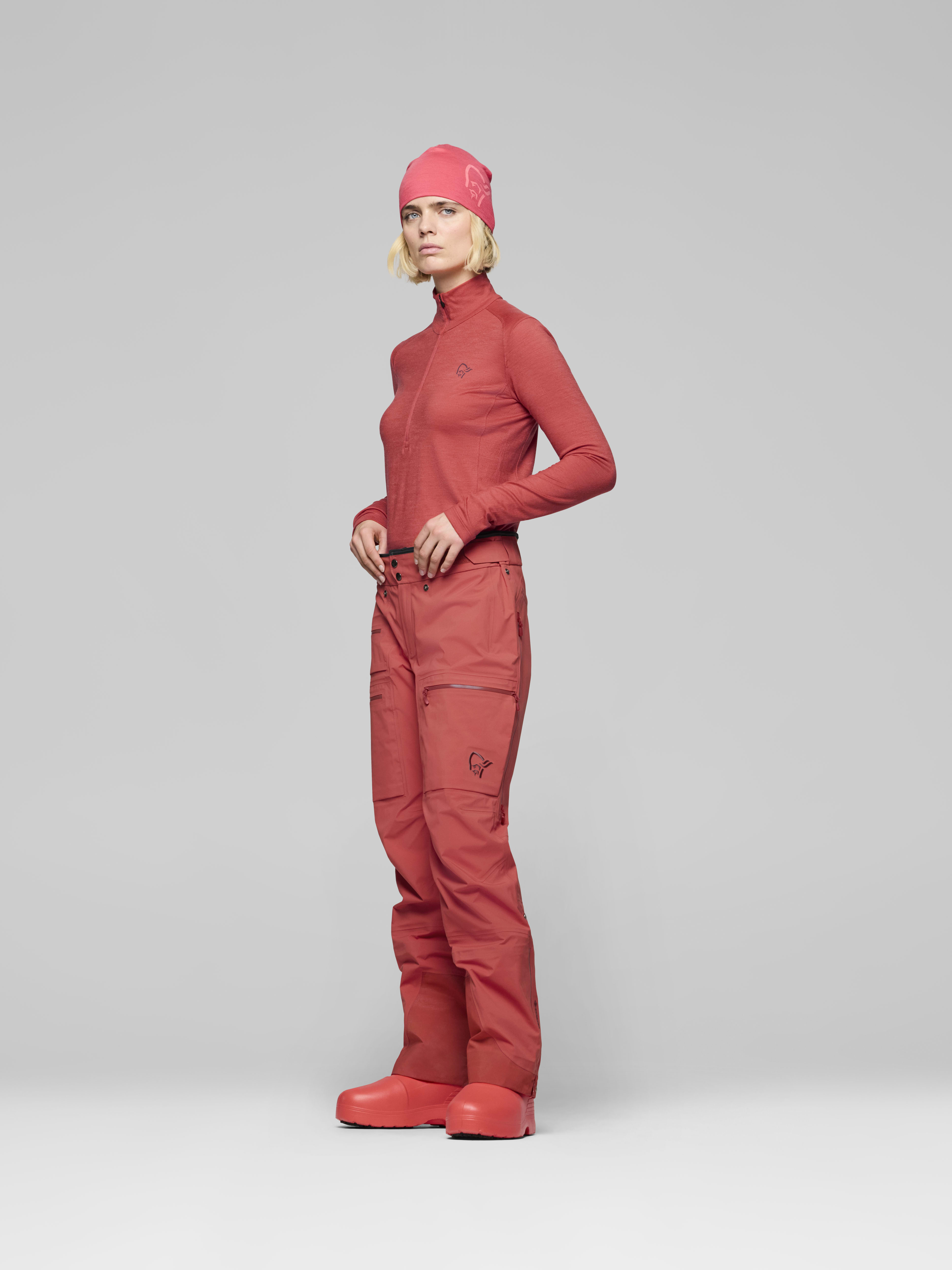Female Look side image of lyngen Gore-Tex Pants Baked Apple