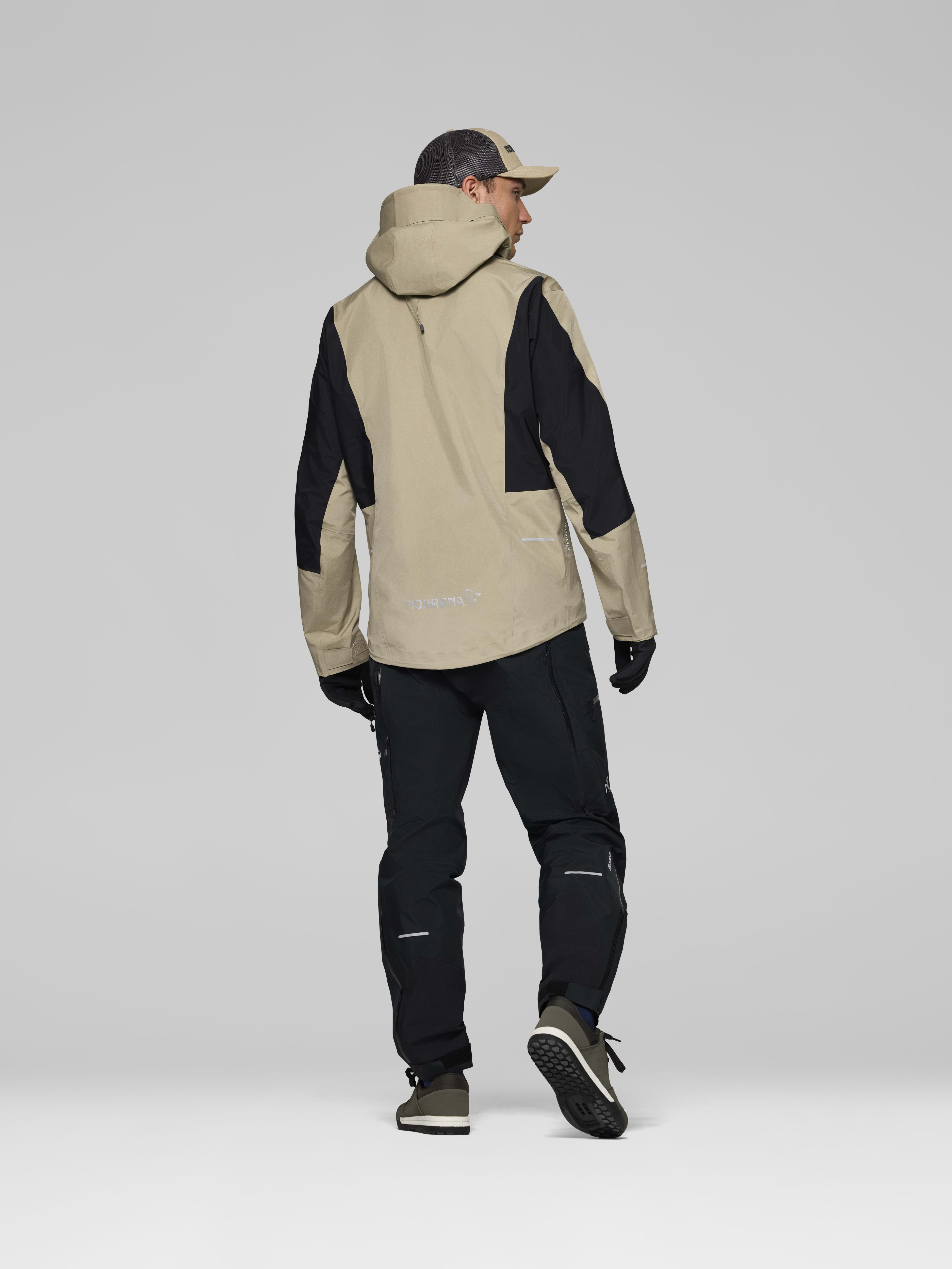 Male Look back image of fjora Gore-Tex Pro Jacket Winter Twig/Caviar Black