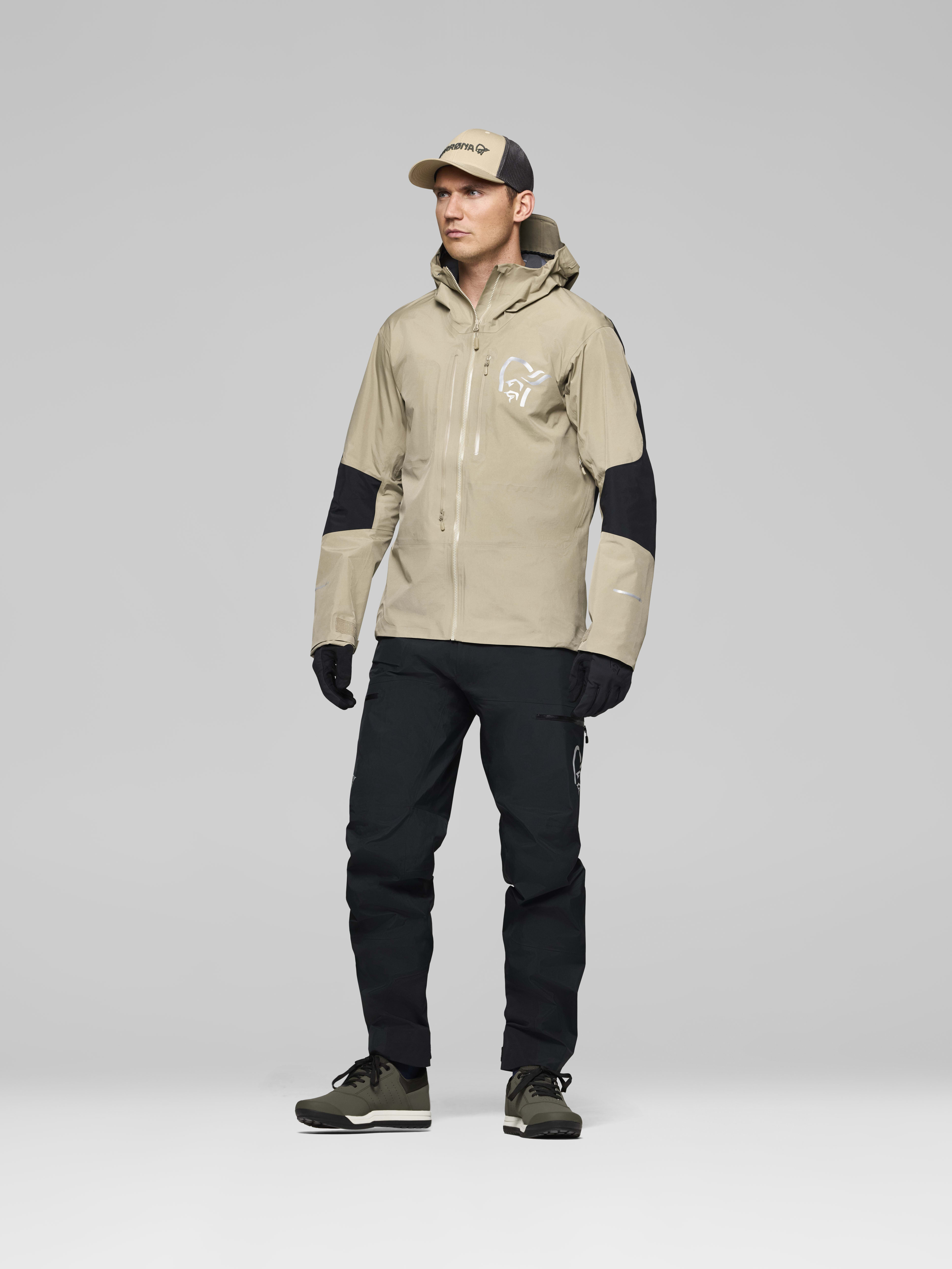 Male Look side image of fjora Gore-Tex Pro Jacket Winter Twig/Caviar Black