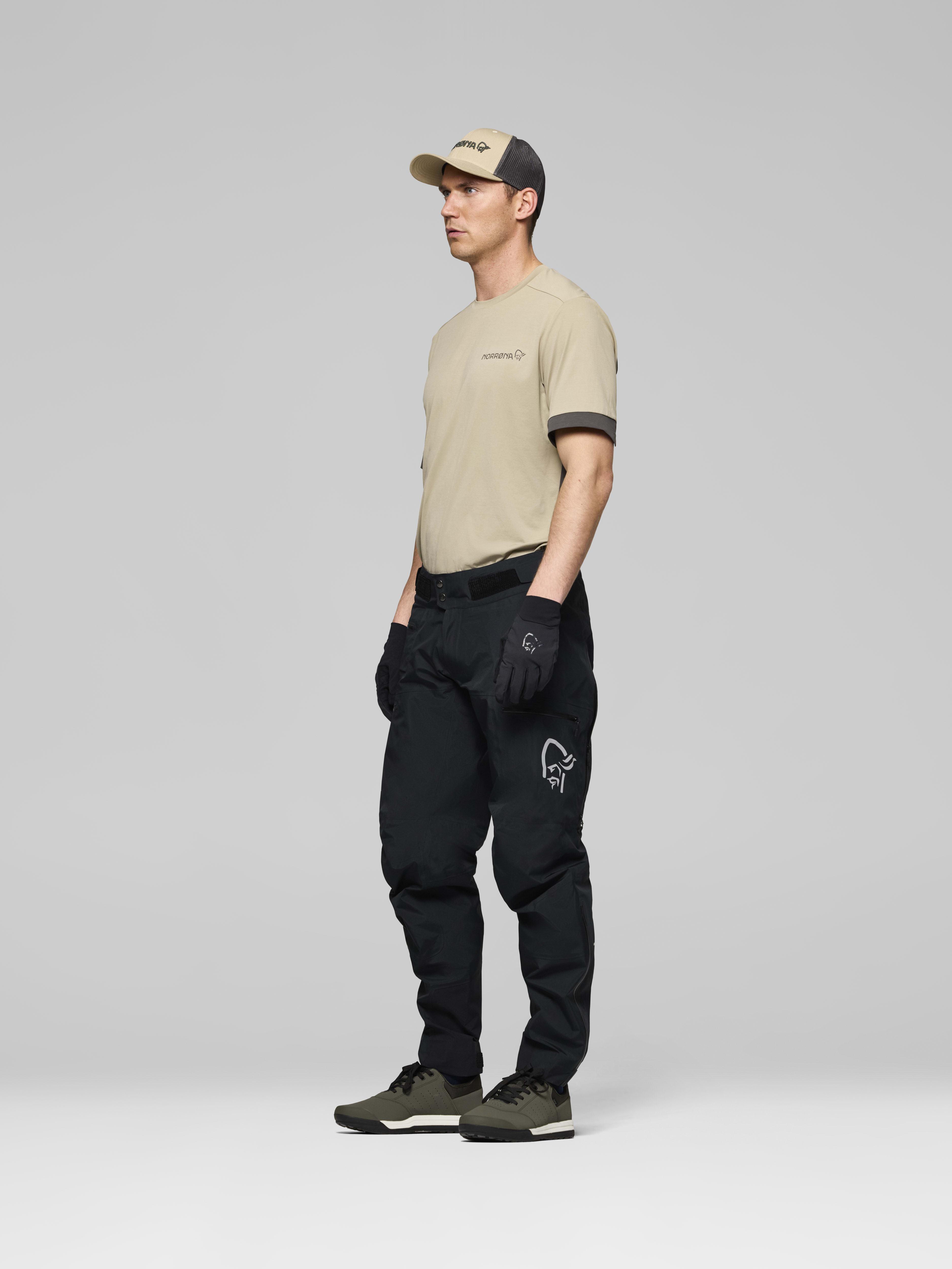 Male Look side image of fjora Gore-Tex Pro Pants Caviar Black