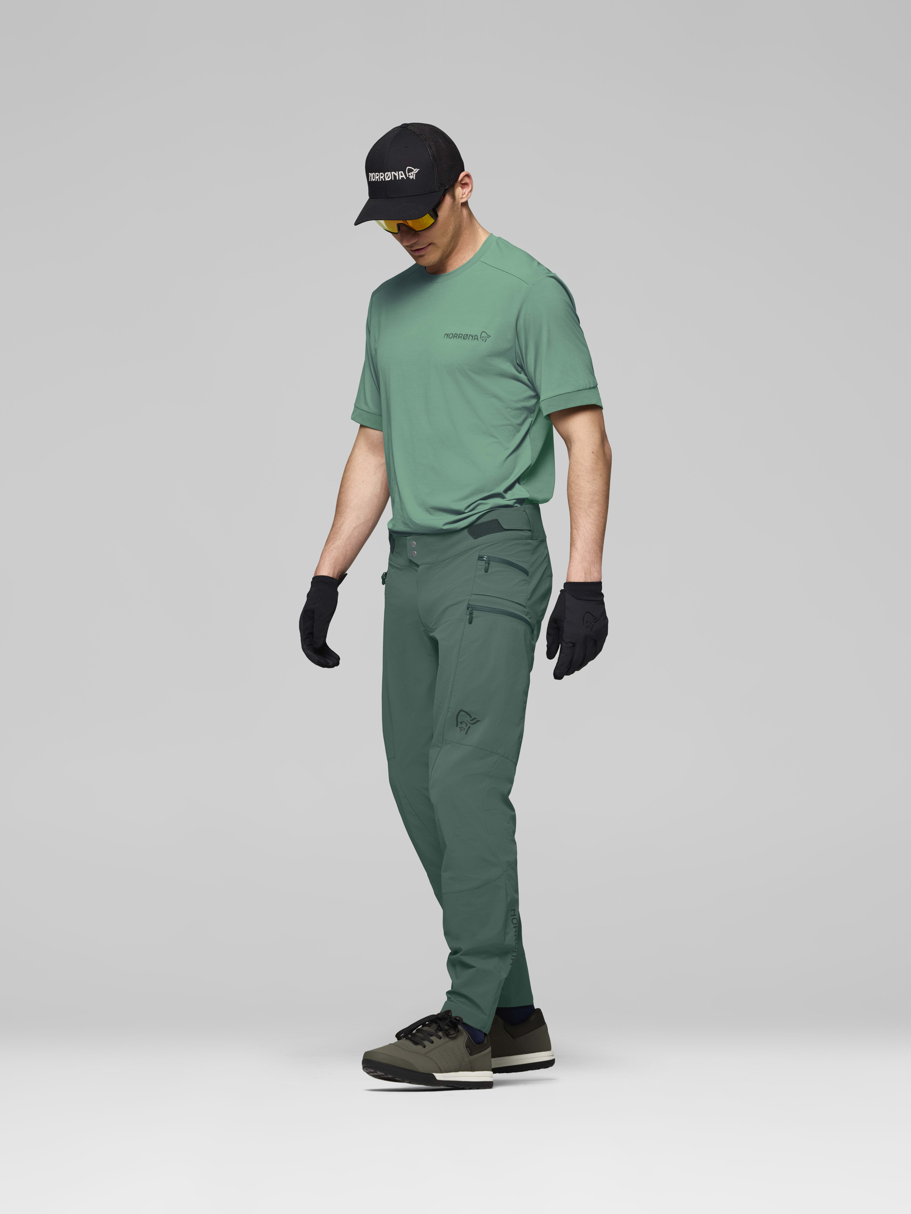 Male Look side image of fjora flex1 tech Pants Jungle Green