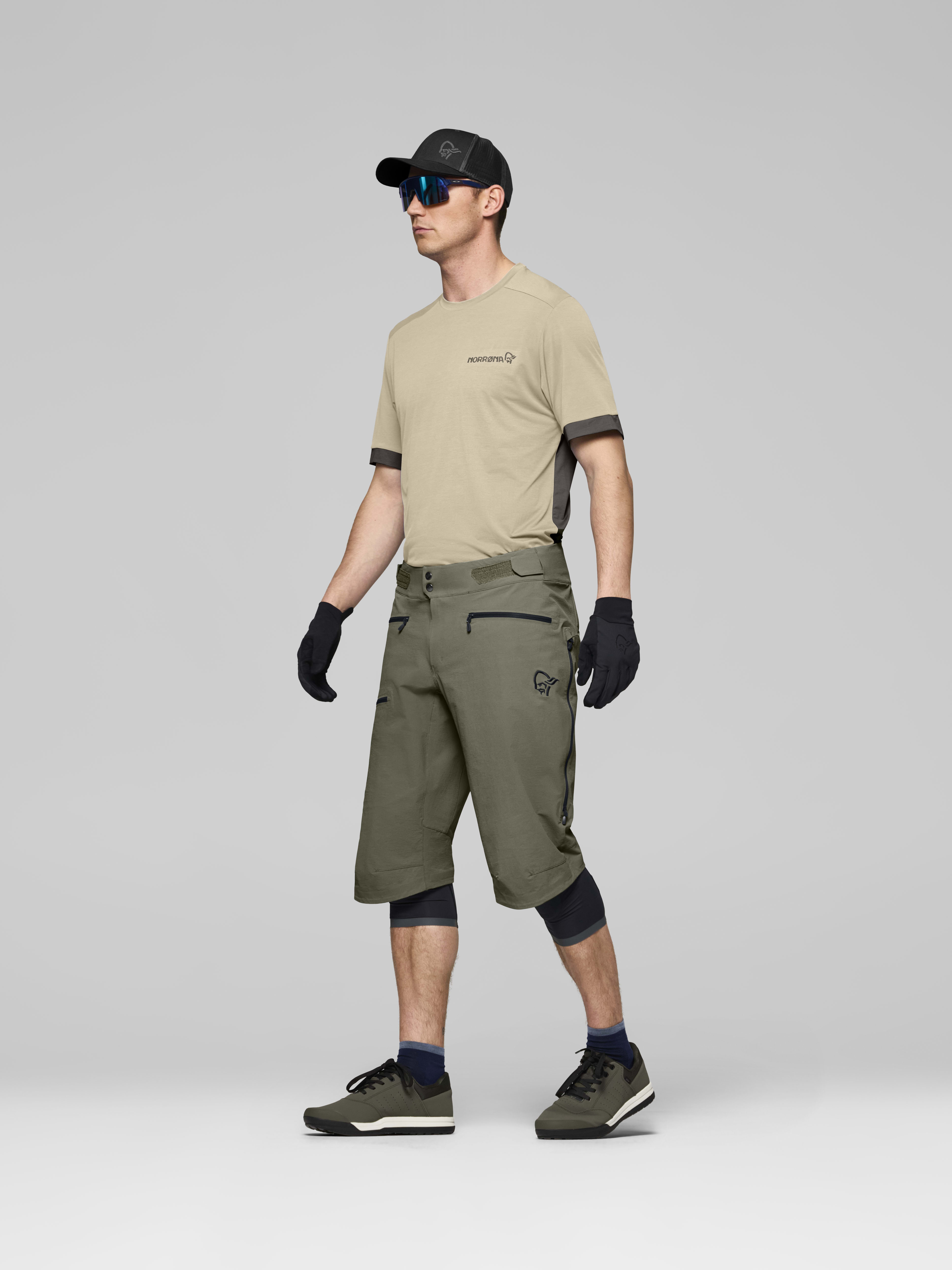 Male Look side image of fjora flex1 Shorts Olive Night