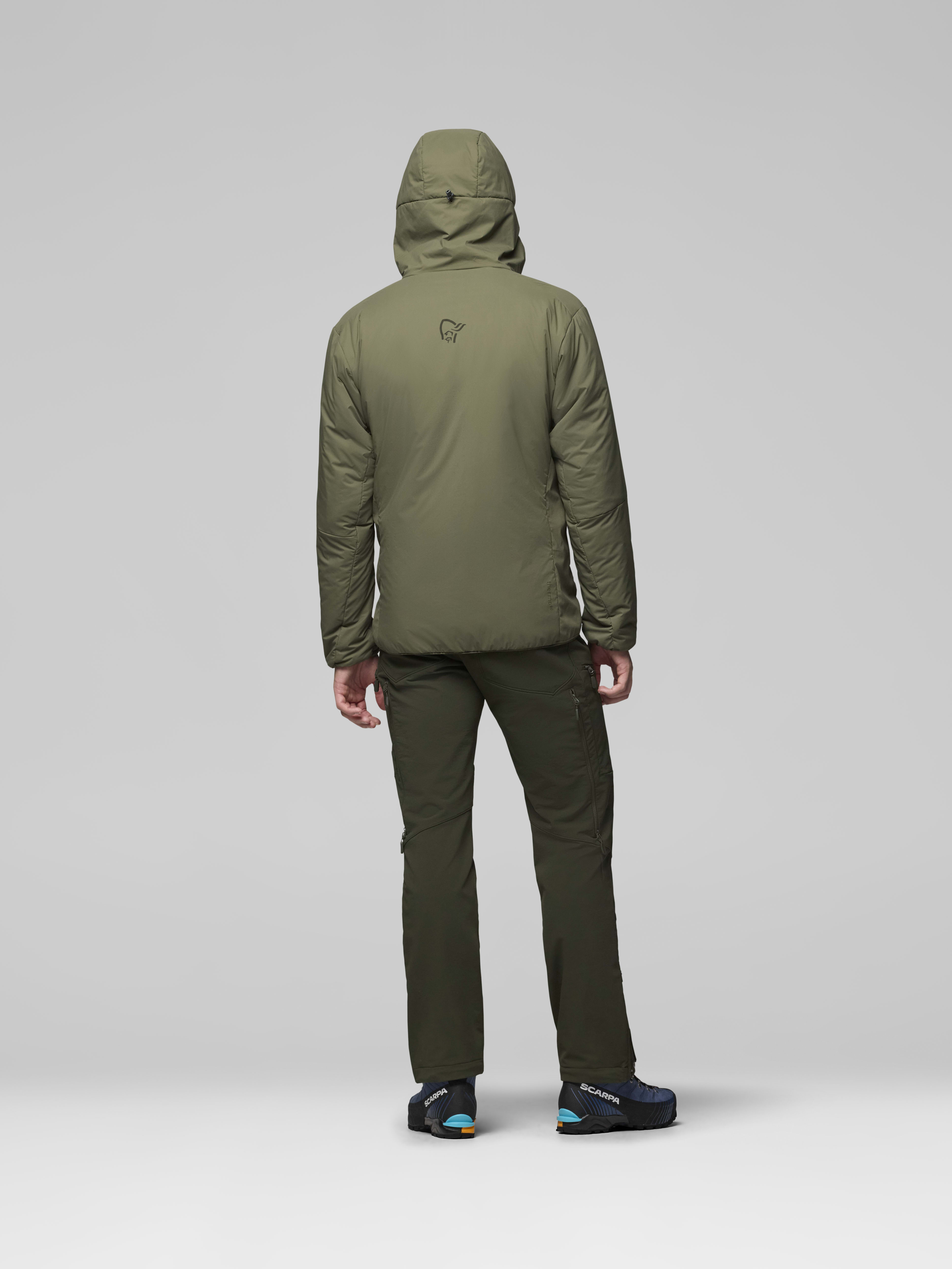 Male Look back image of femund thermo60 Zip Hood Olive Night