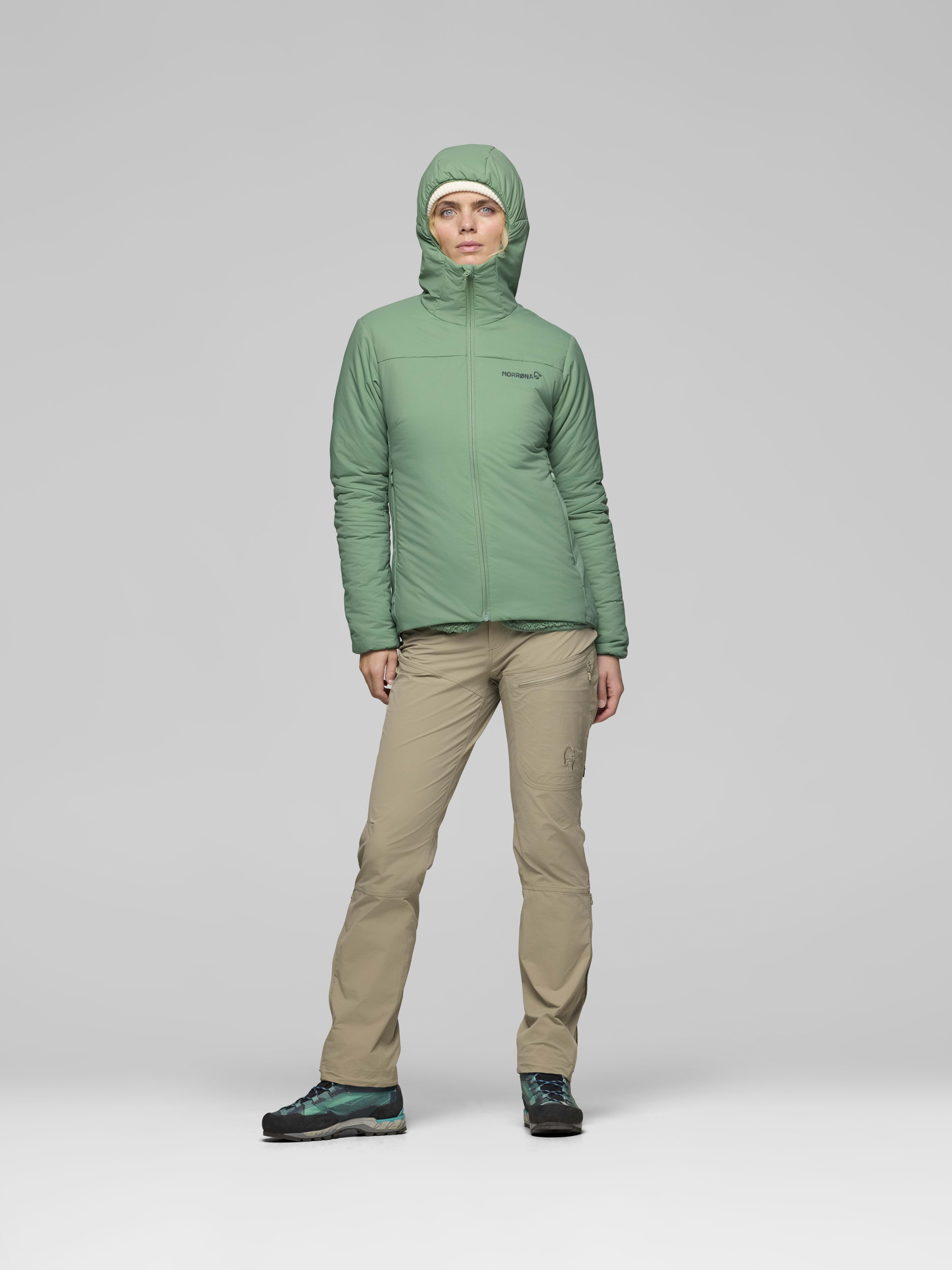 Female Look front image of femund thermo60 Zip Hood Dark Ivy