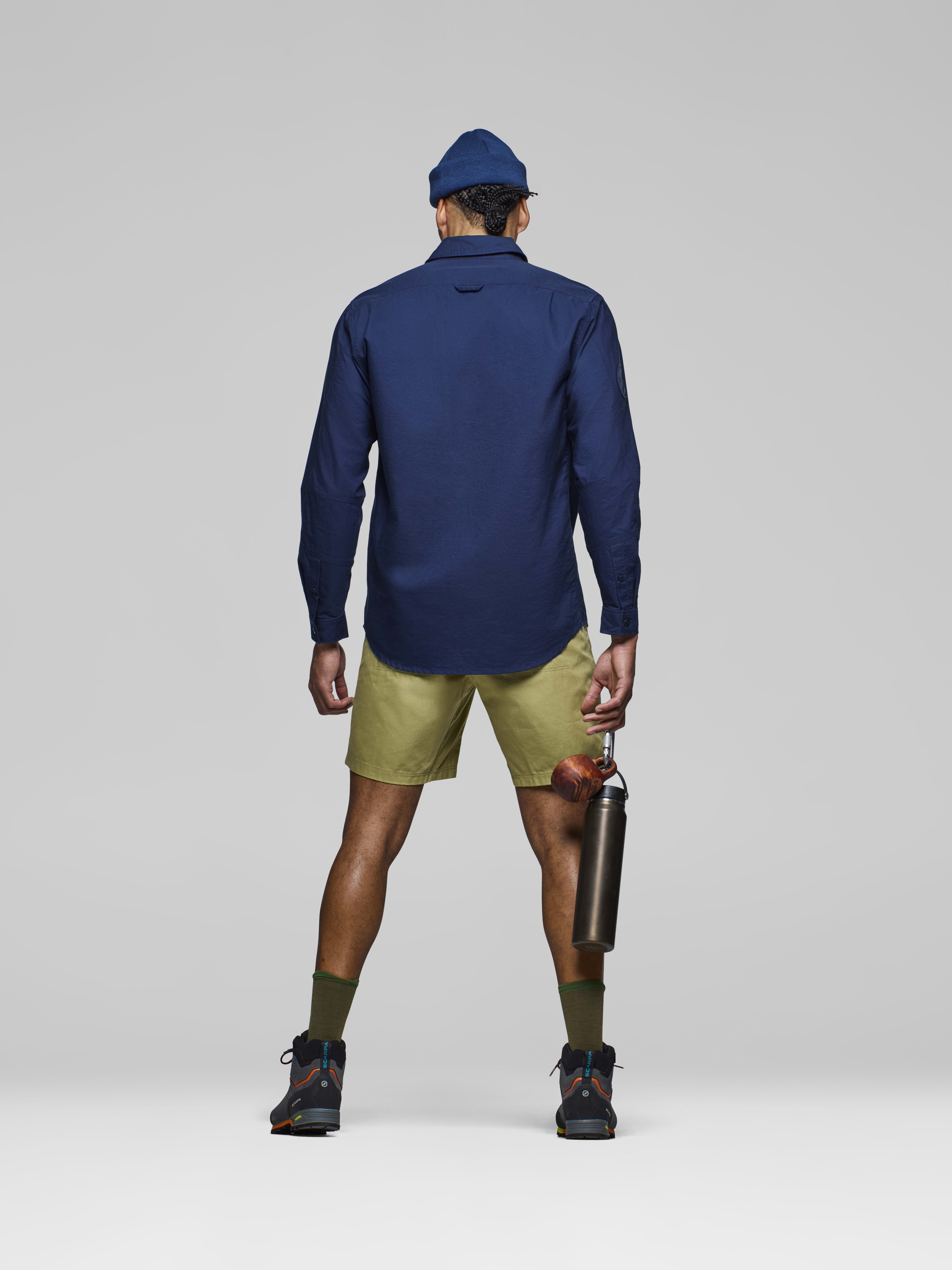 Male Look back image of femund cotton Shirt Navy Blazer