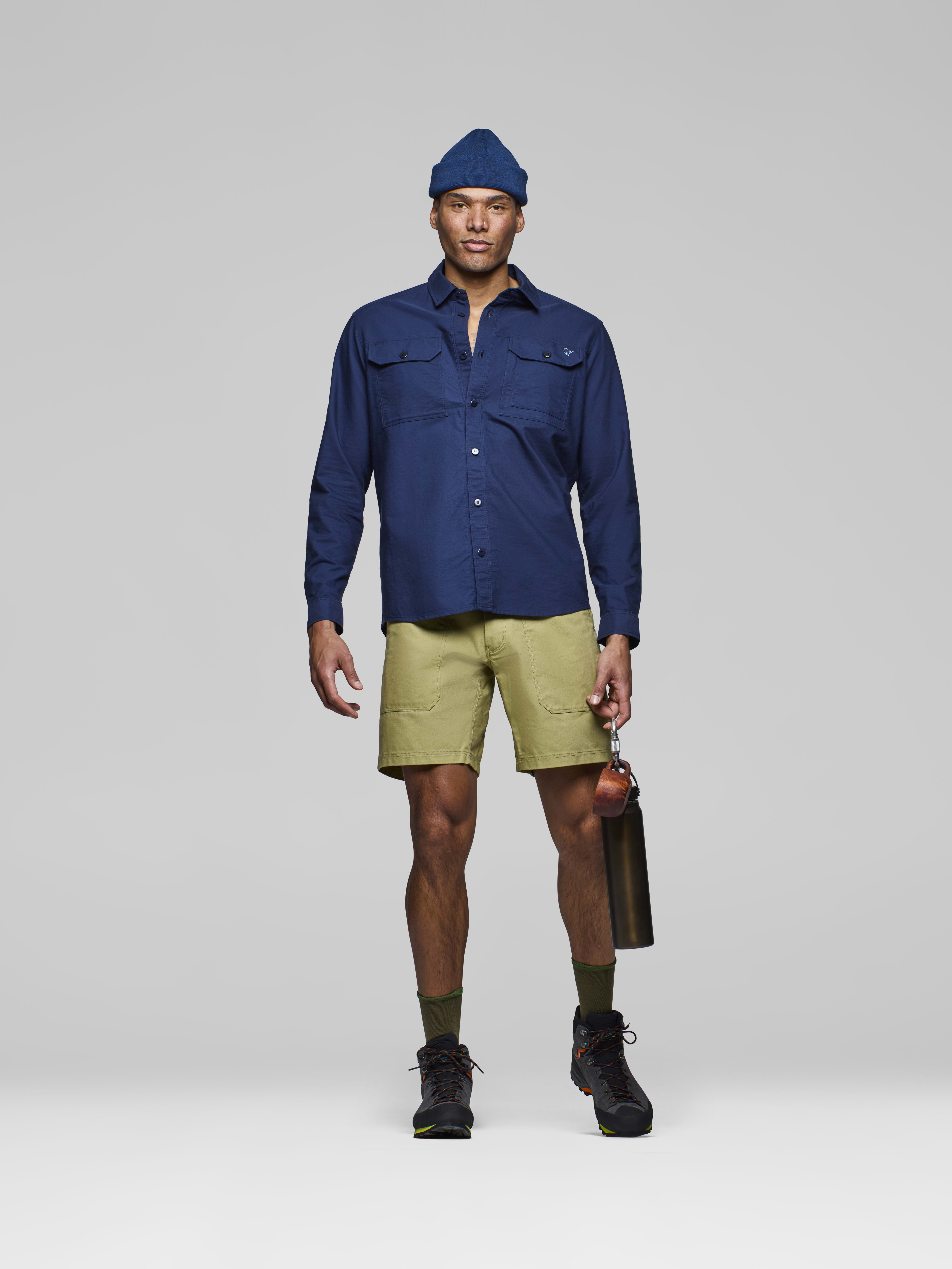 Male Look front image of femund cotton Shirt Navy Blazer
