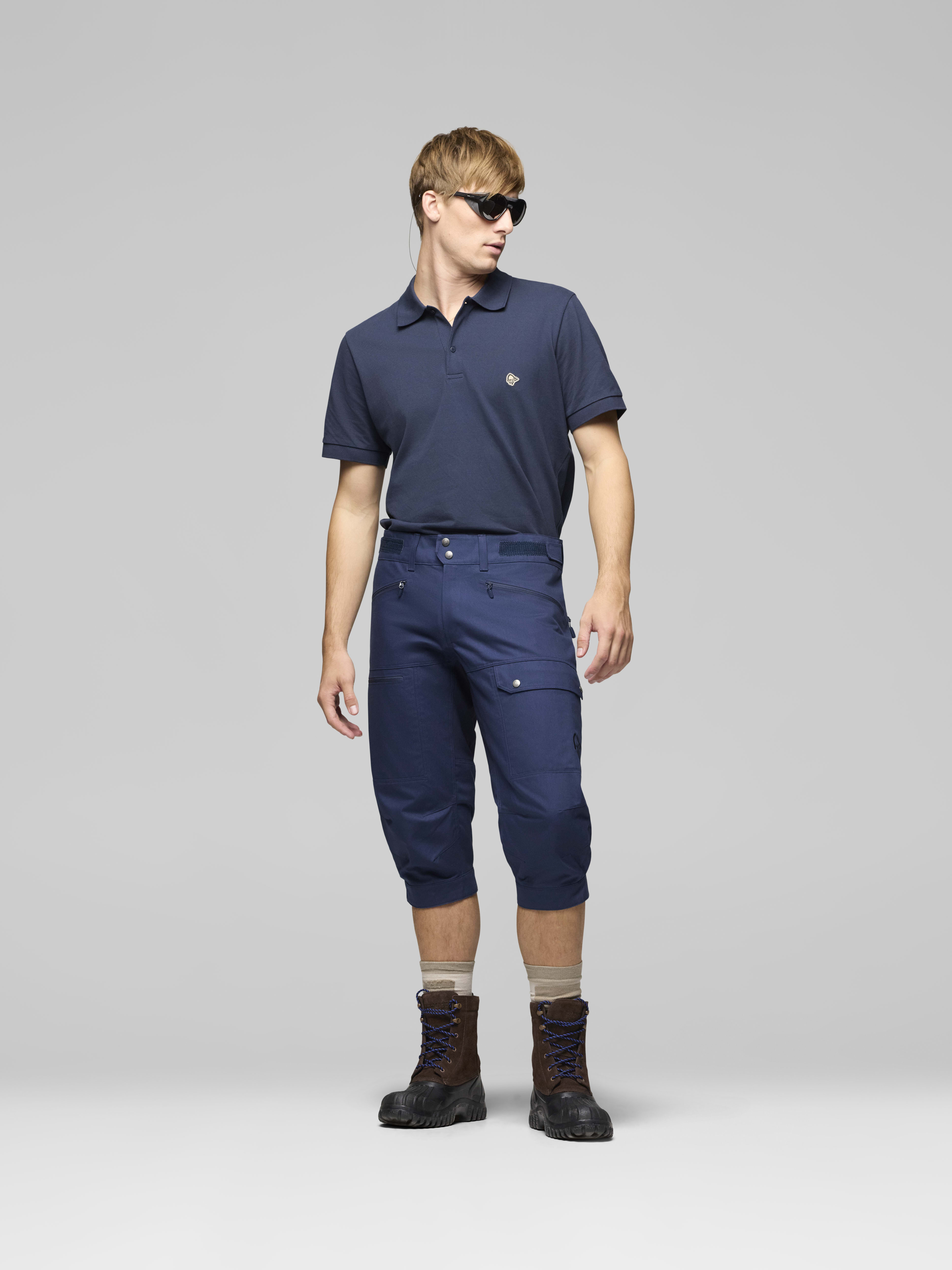 Male Look side image of femund cotton Knickers Indigo Night
