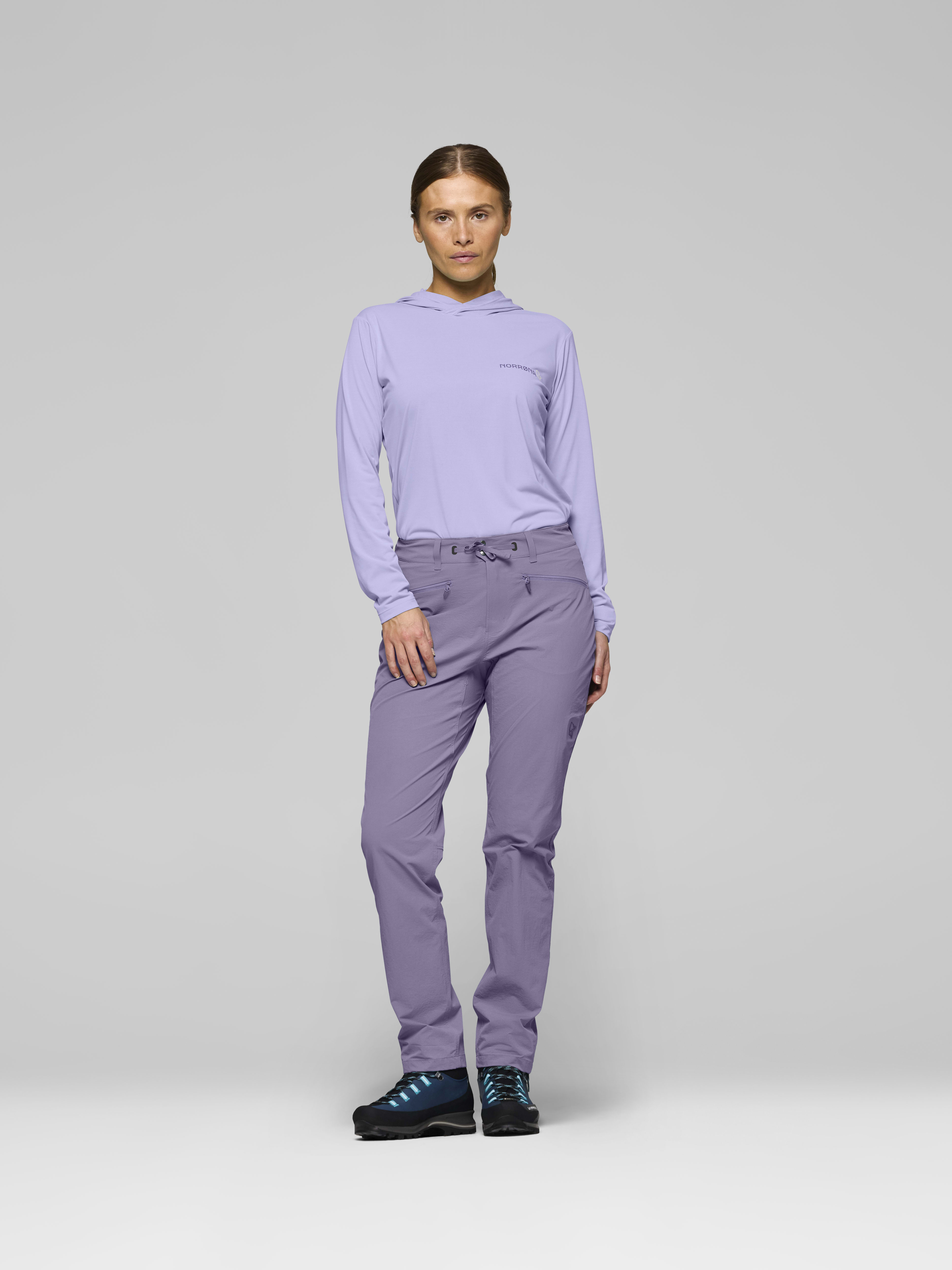 Female Look front image of femund flex1 tech Pants Purple Sage