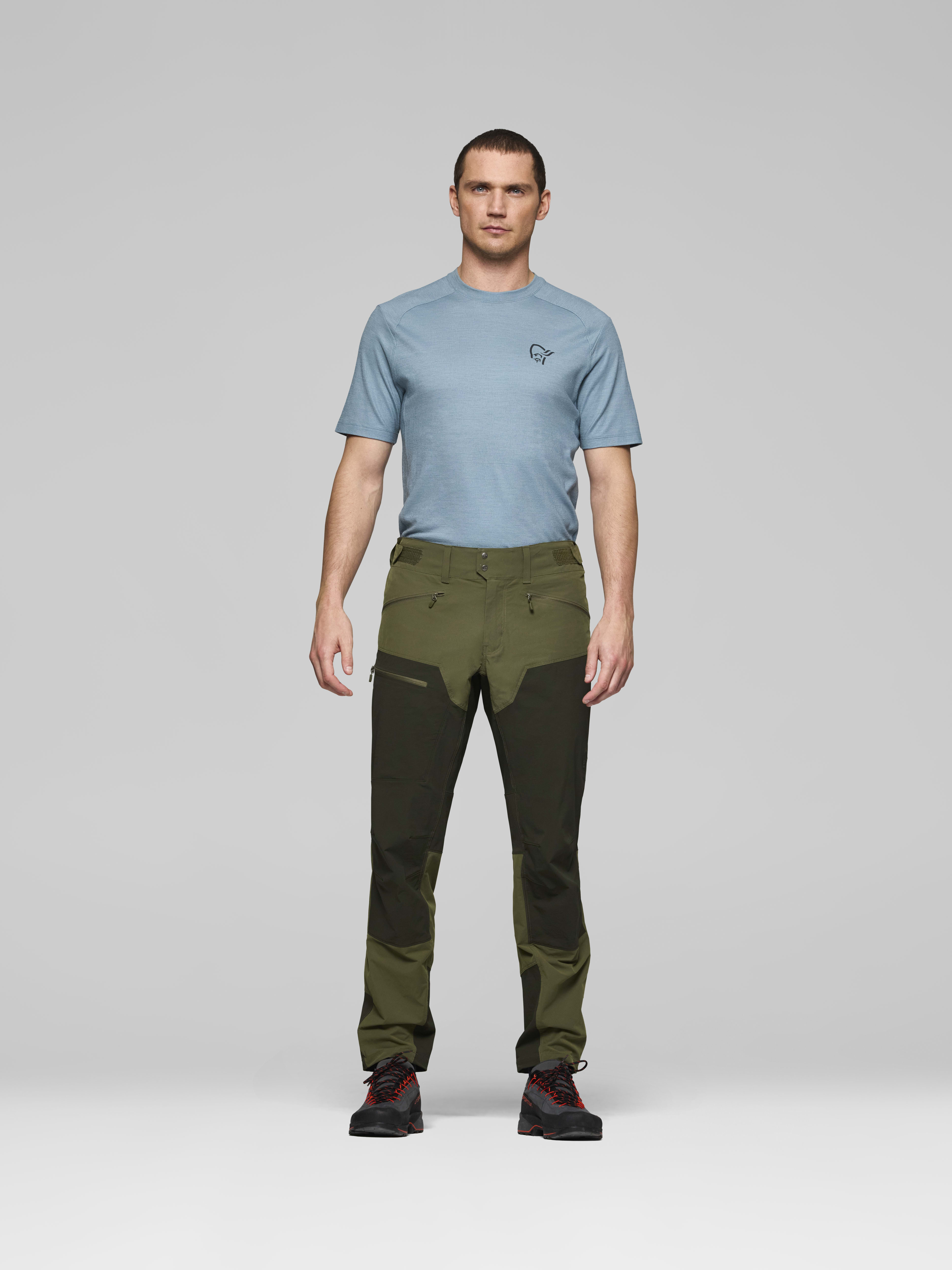 Male Look front image of femund cotton flex1 light Pants Olive Night/Rosin