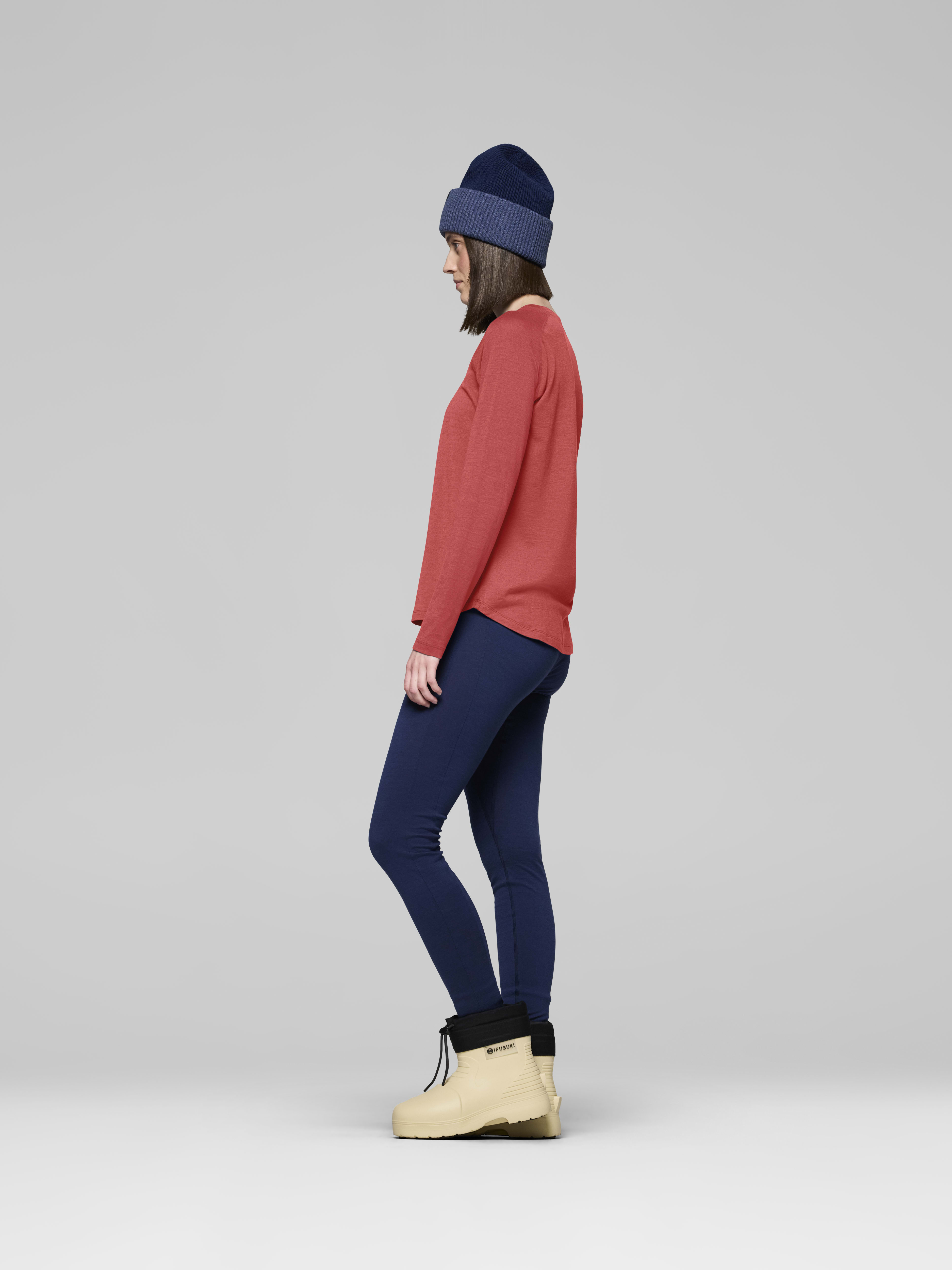Female Look side image of femund pureUll Long Sleeve Baked Apple