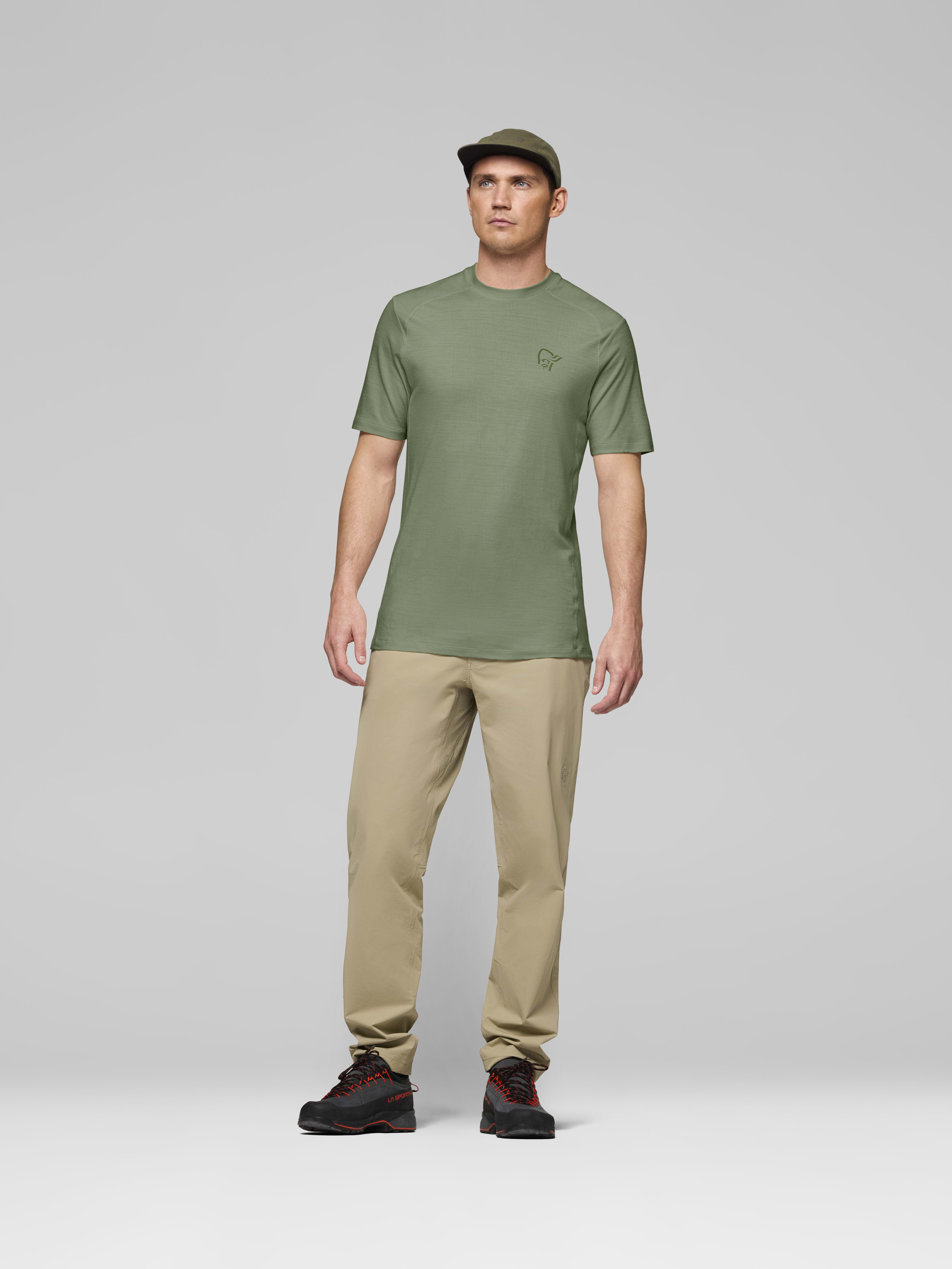 Male Look front image of femund pureUll T-shirt Deep Lichen Green