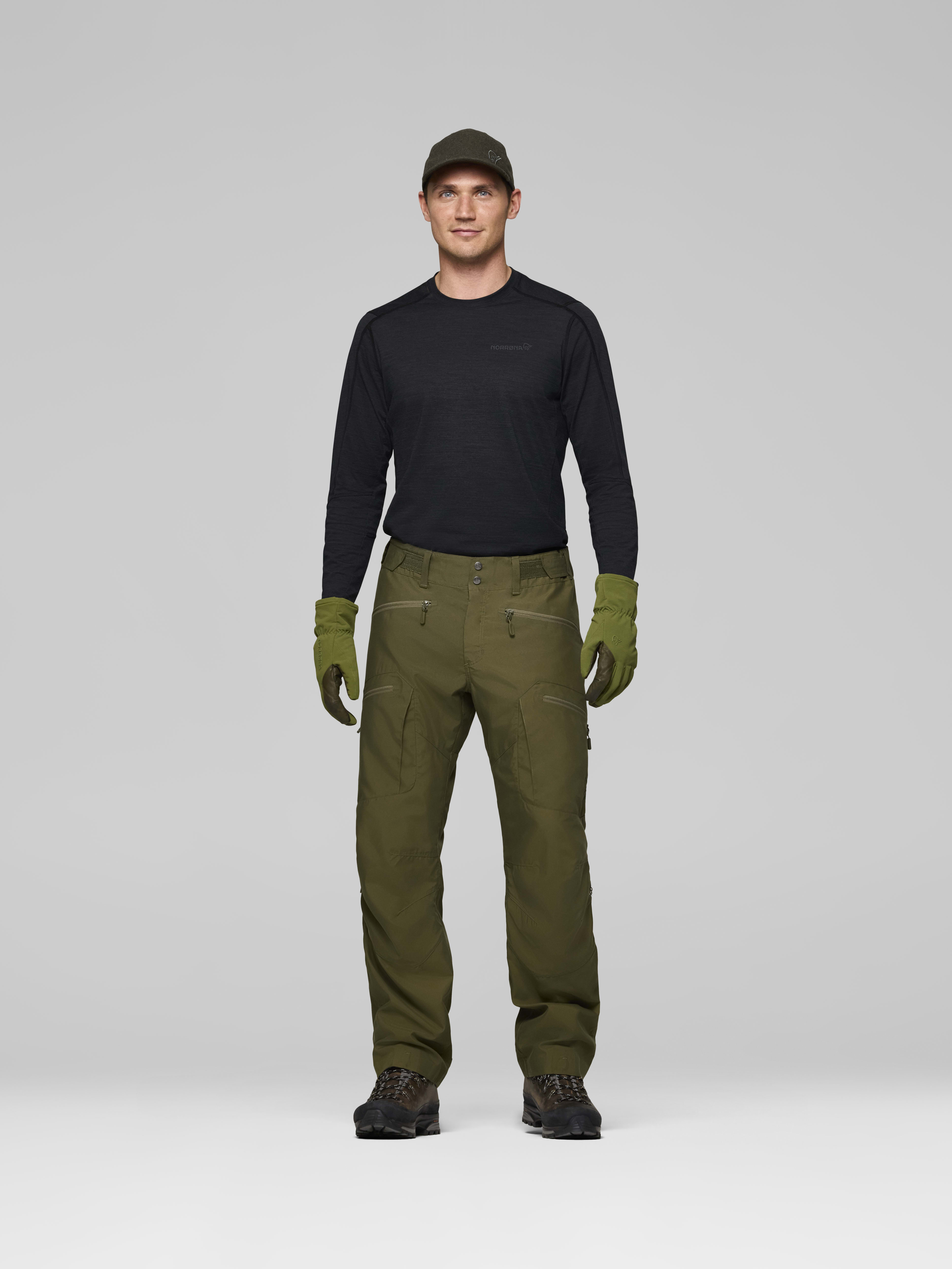 Male Look front image of finnskogen hybrid Pants Olive Night
