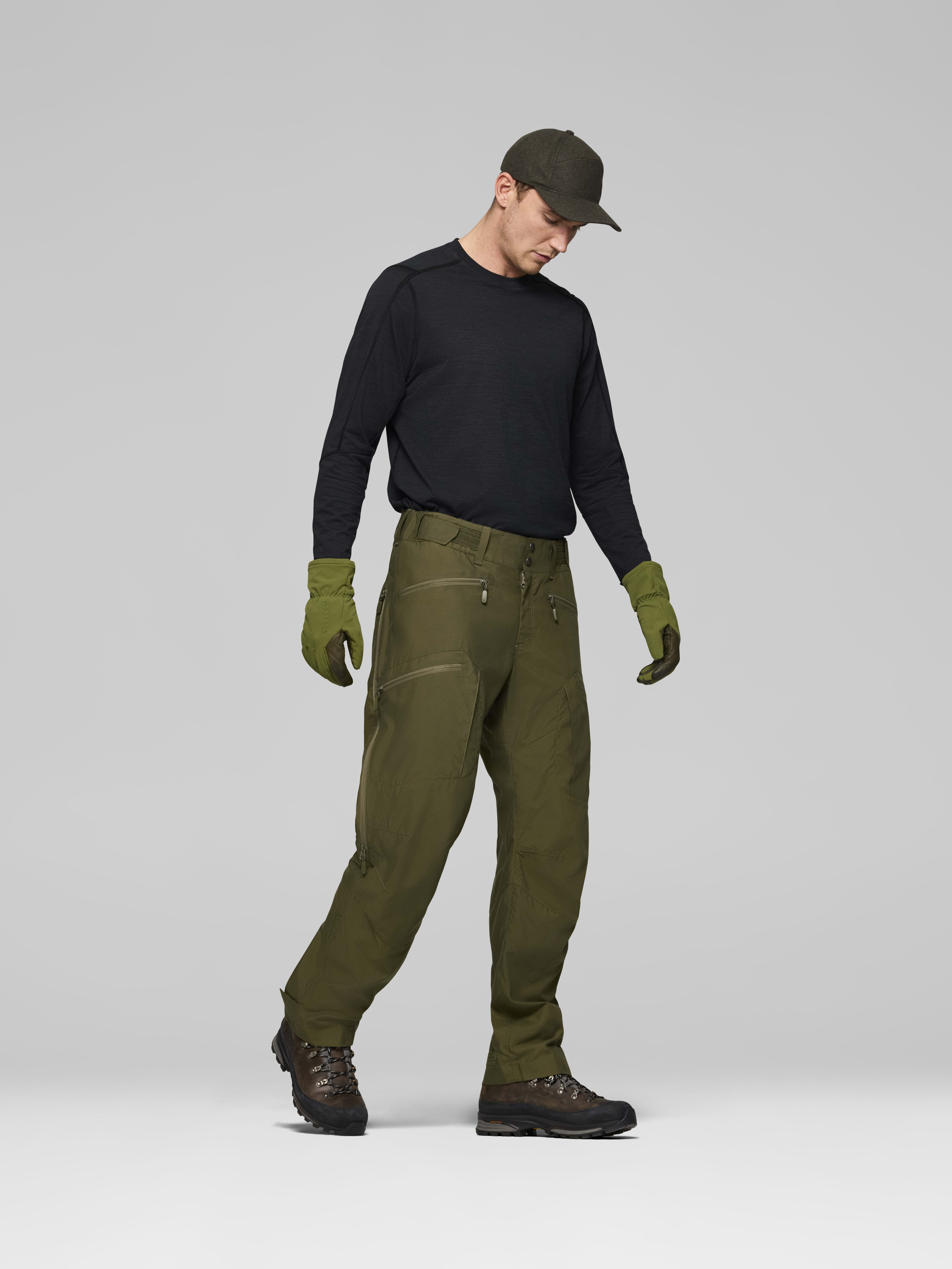 Male Look side image of finnskogen hybrid Pants Olive Night