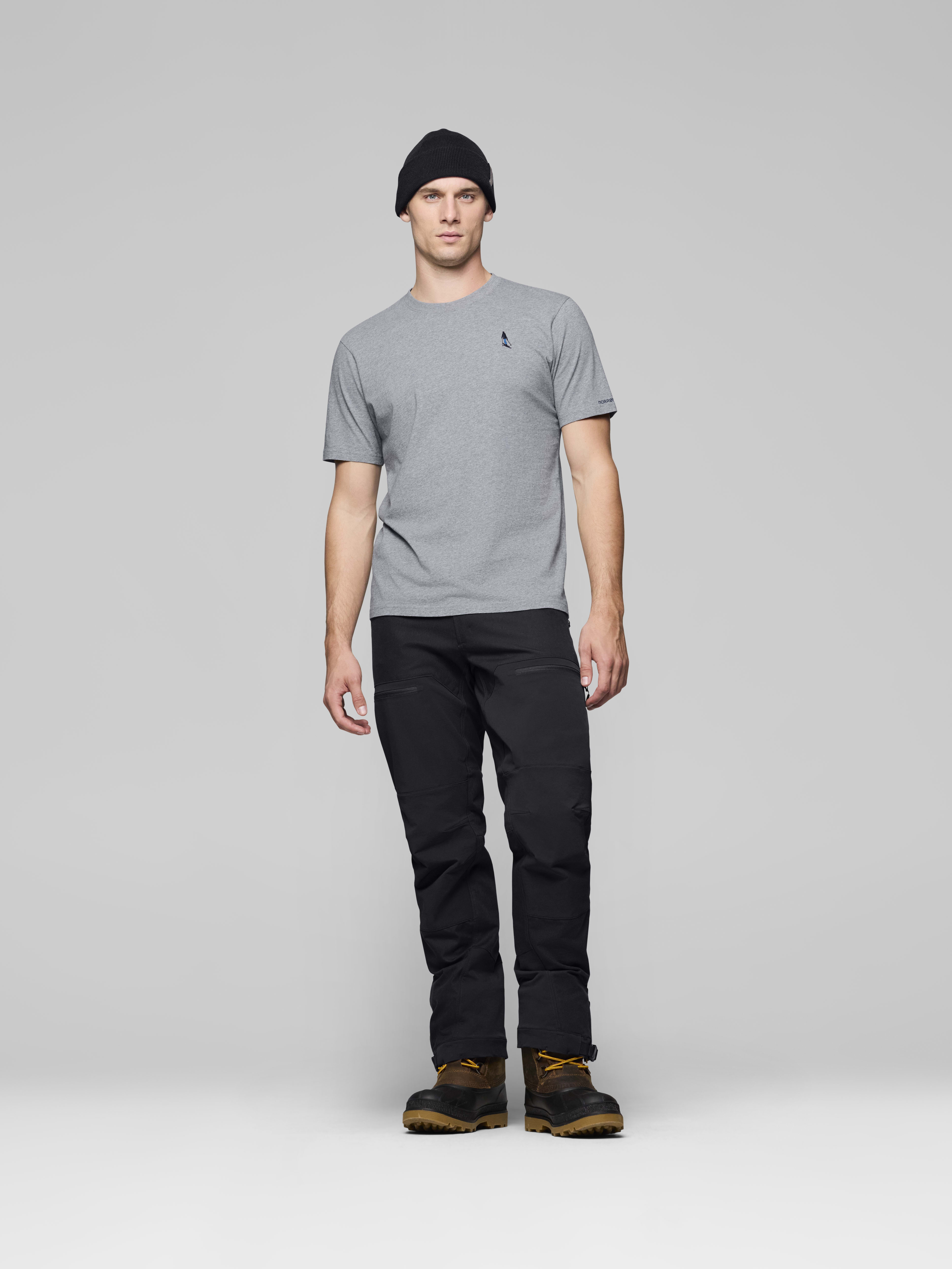 Male Look front image of 29 cotton activity embroidery T-shirt Grey Melange