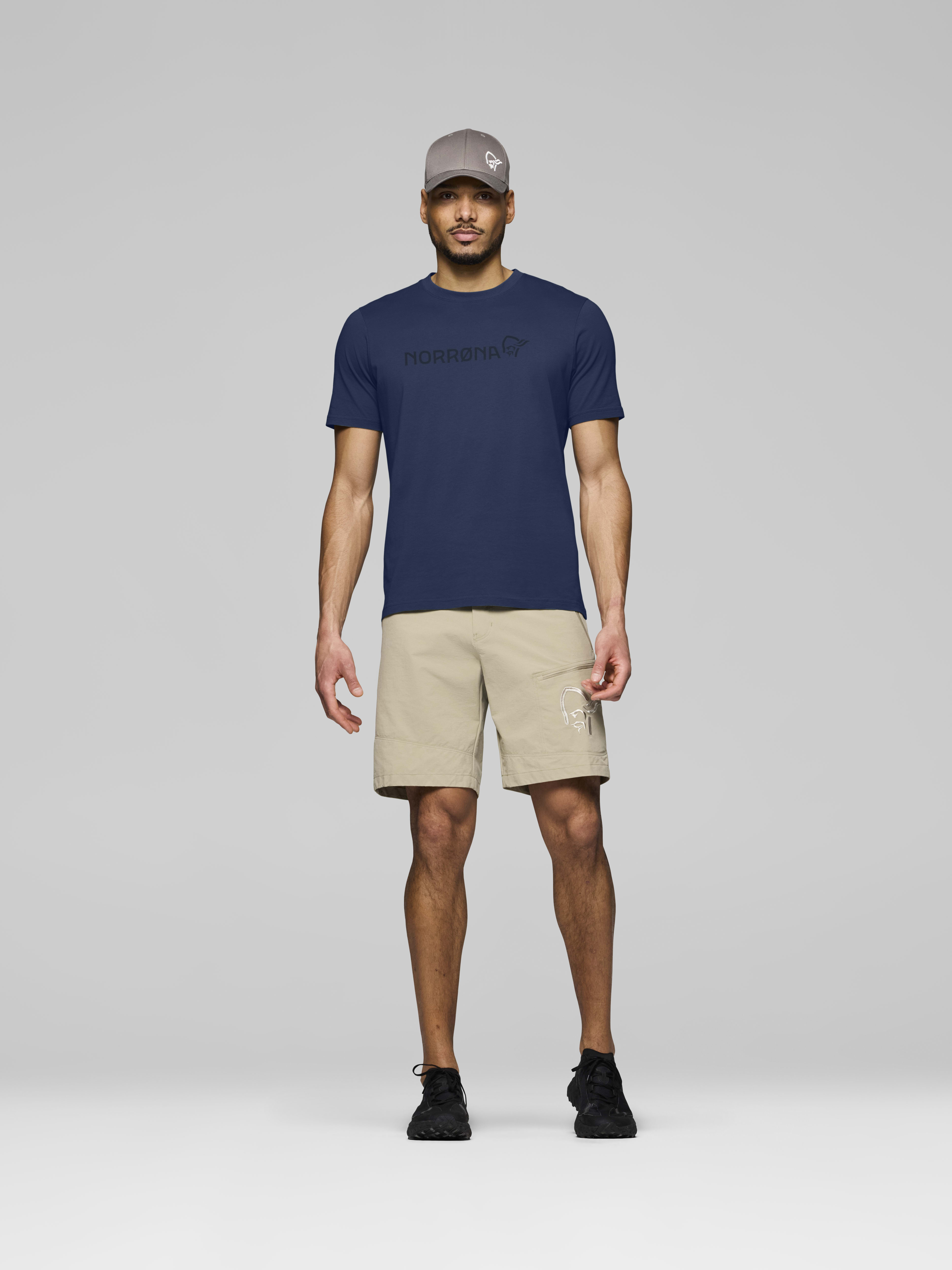 Male Look front image of 29 cotton Norrøna viking T-shirt Indigo Night