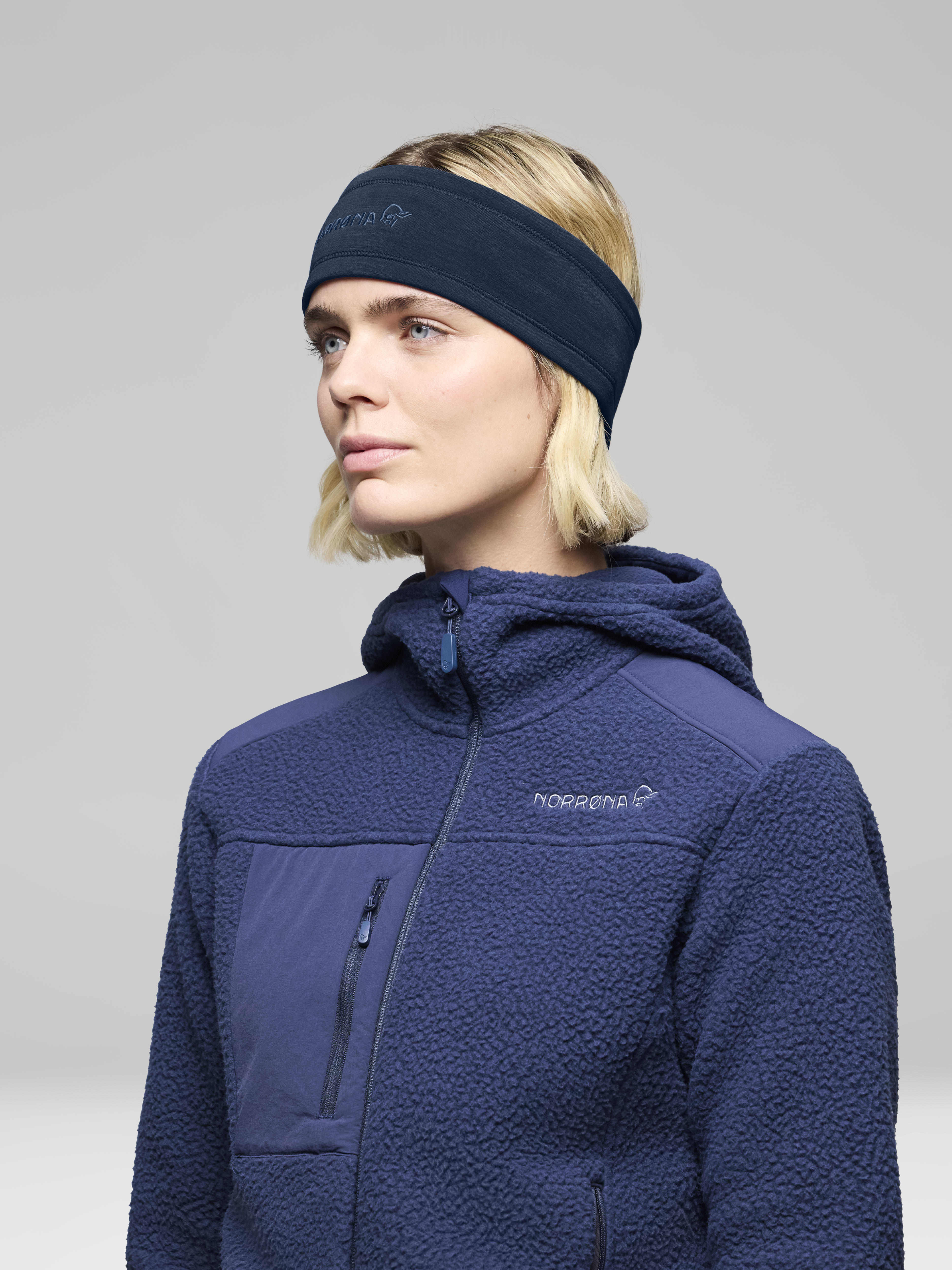 Female Look side image of 29 warmwool2 Headband Indigo Night