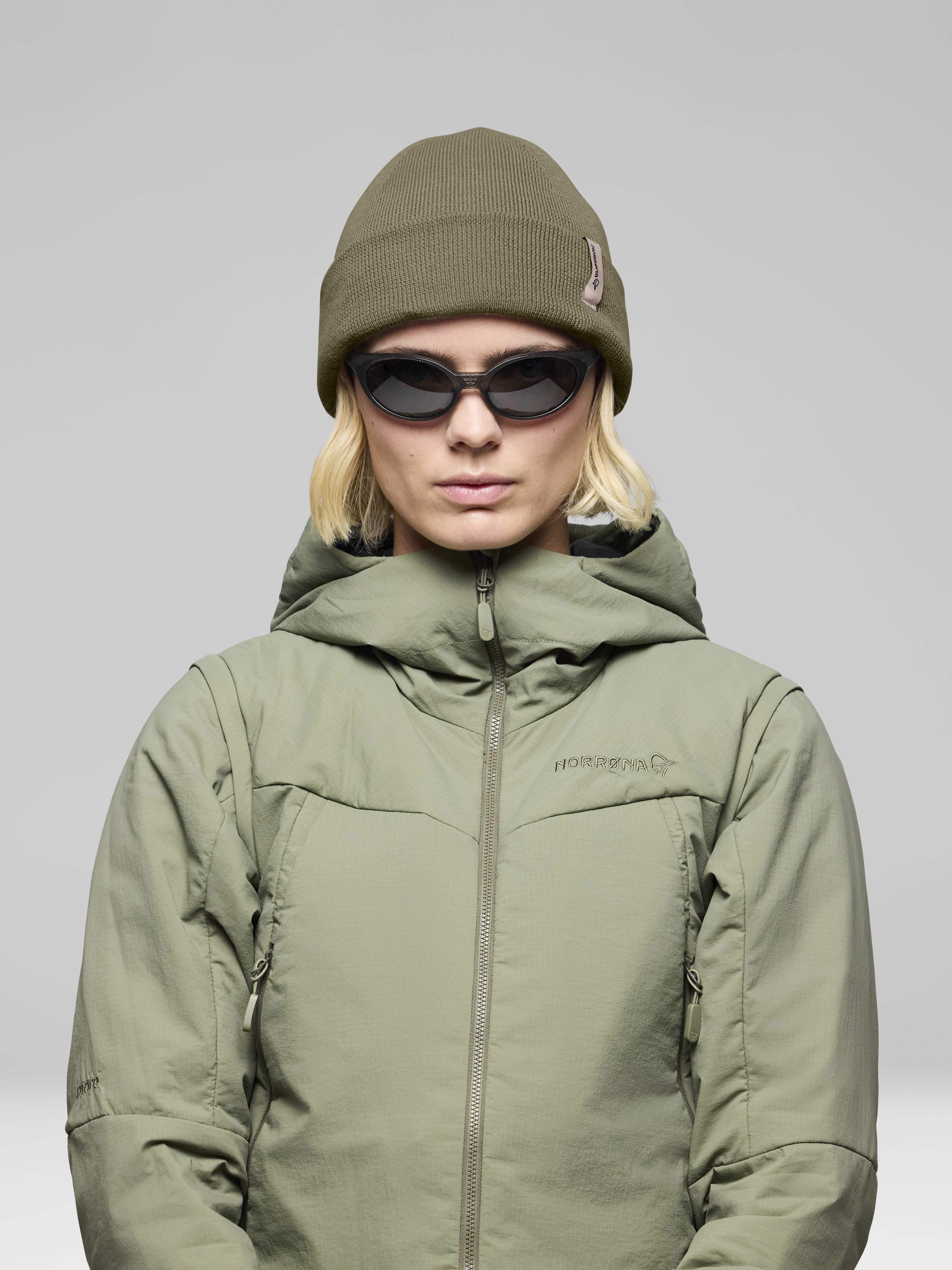 Female Look front image of 29 equaliser Beanie Deep Lichen Green