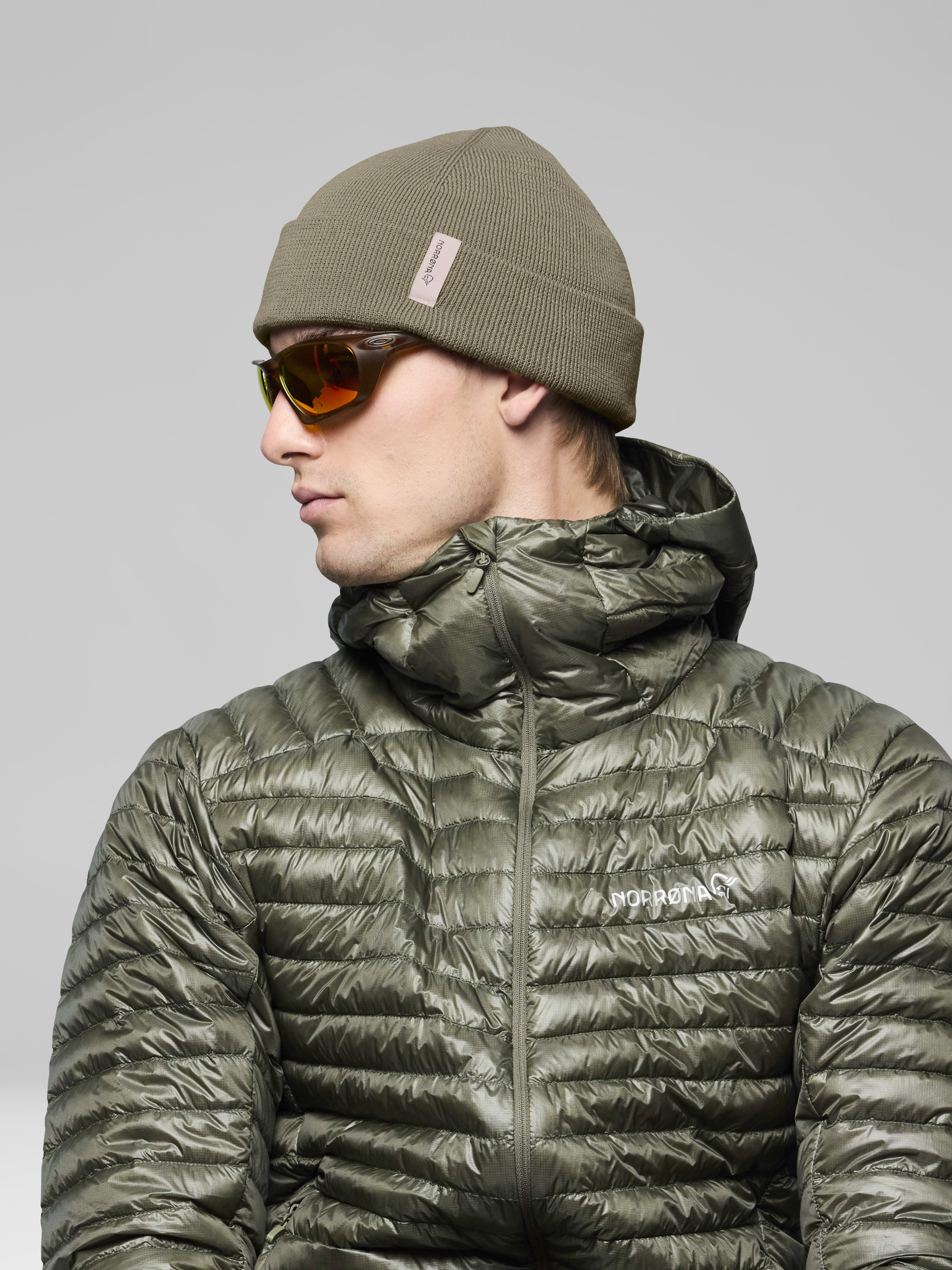 Female Look side image of 29 equaliser Beanie Deep Lichen Green