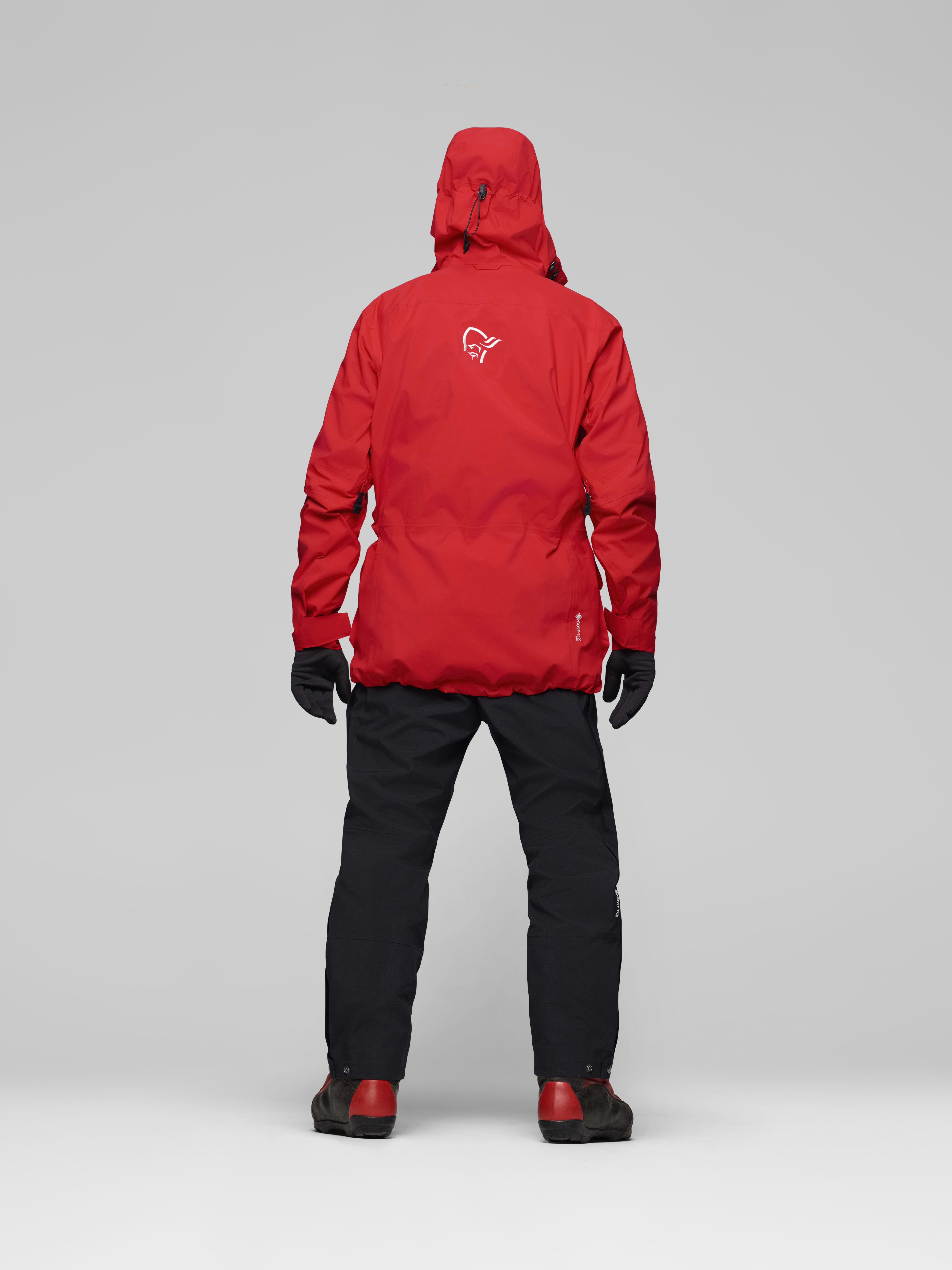 Male Look back image of arktis Gore-Tex Pro Ousland Edition Jacket Flame Scarlet