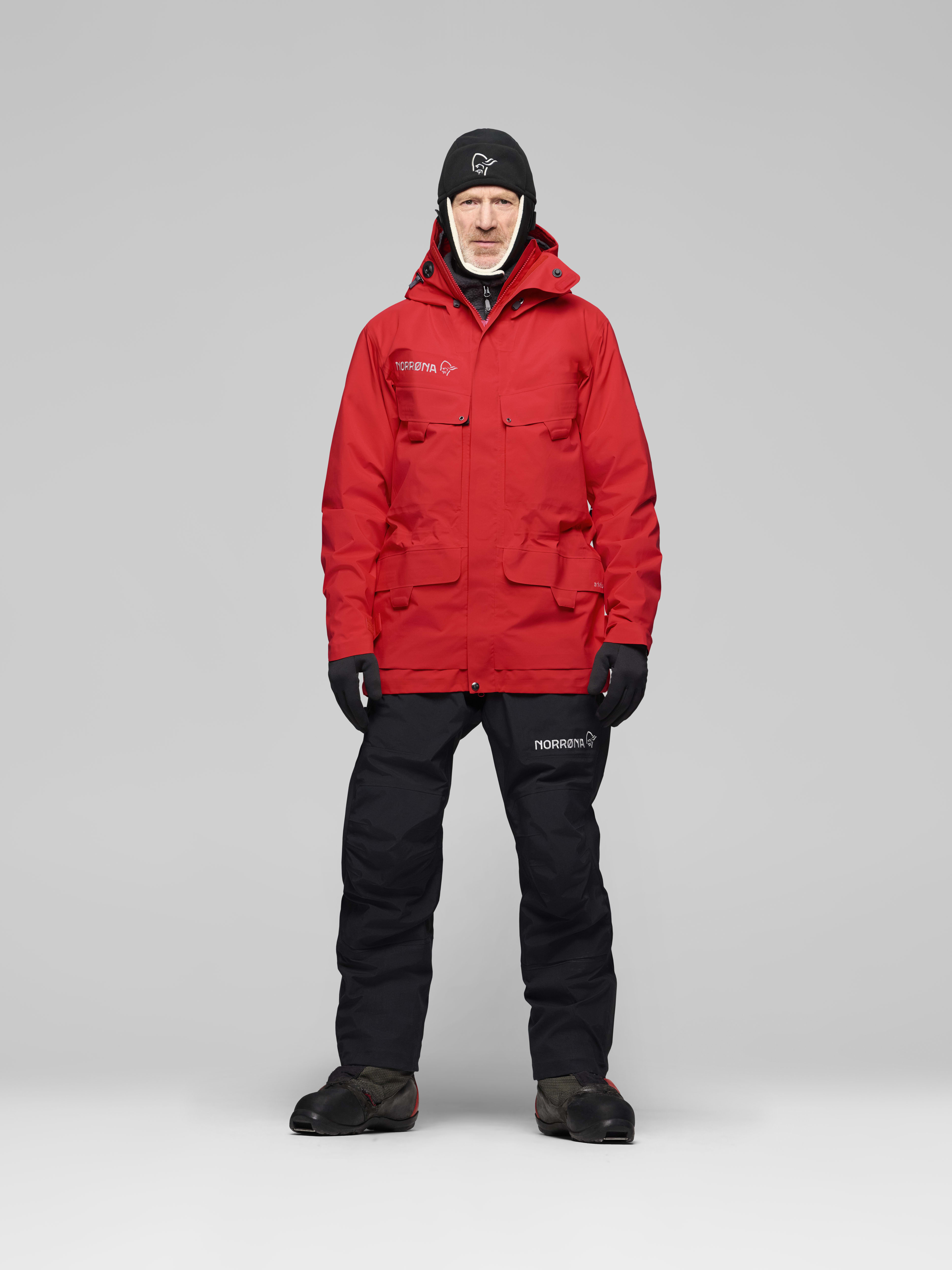 Male Look front image of arktis Gore-Tex Pro Ousland Edition Jacket Flame Scarlet