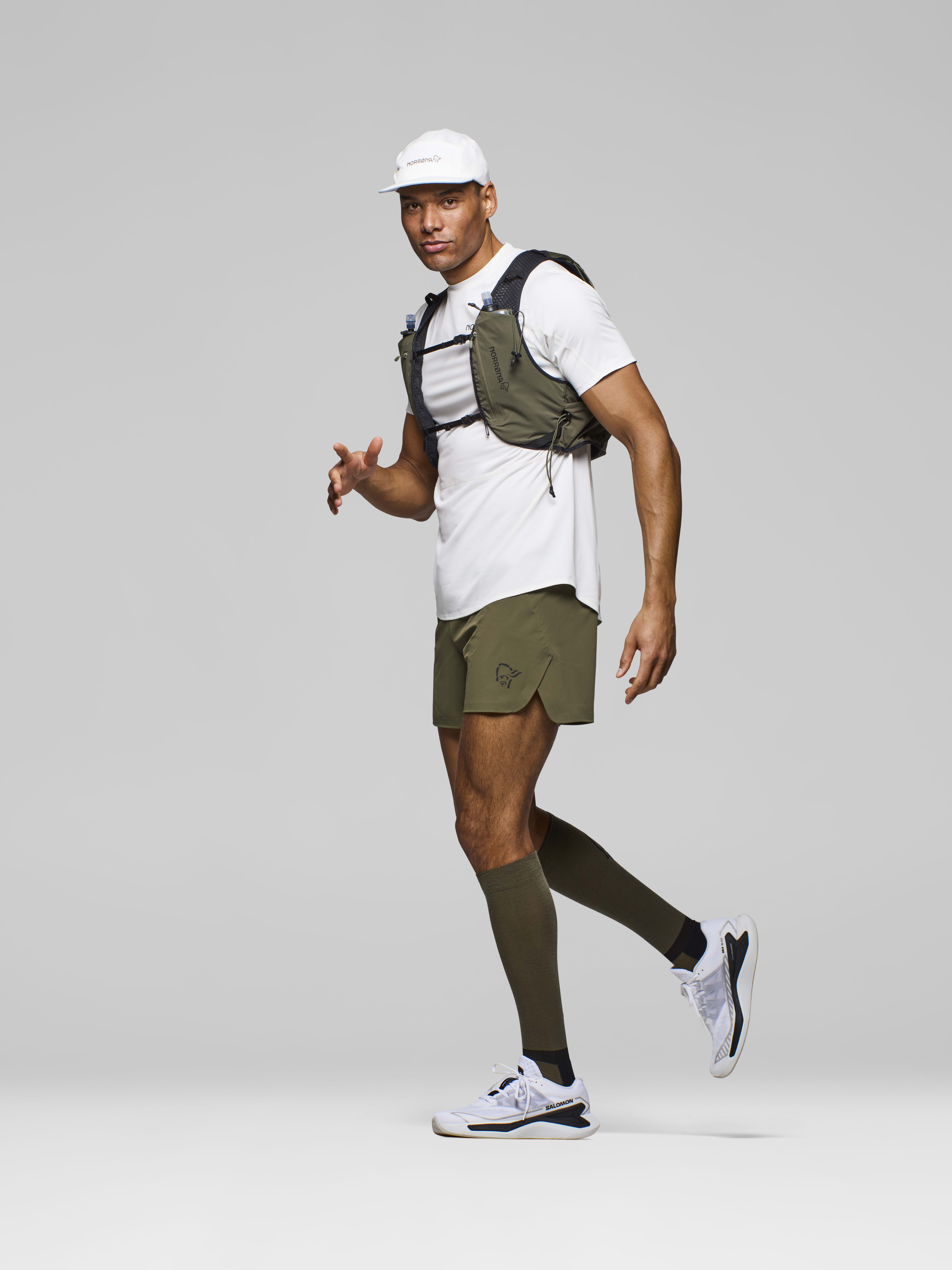 Male Look side image of senja flex1 5" Shorts Olive Night